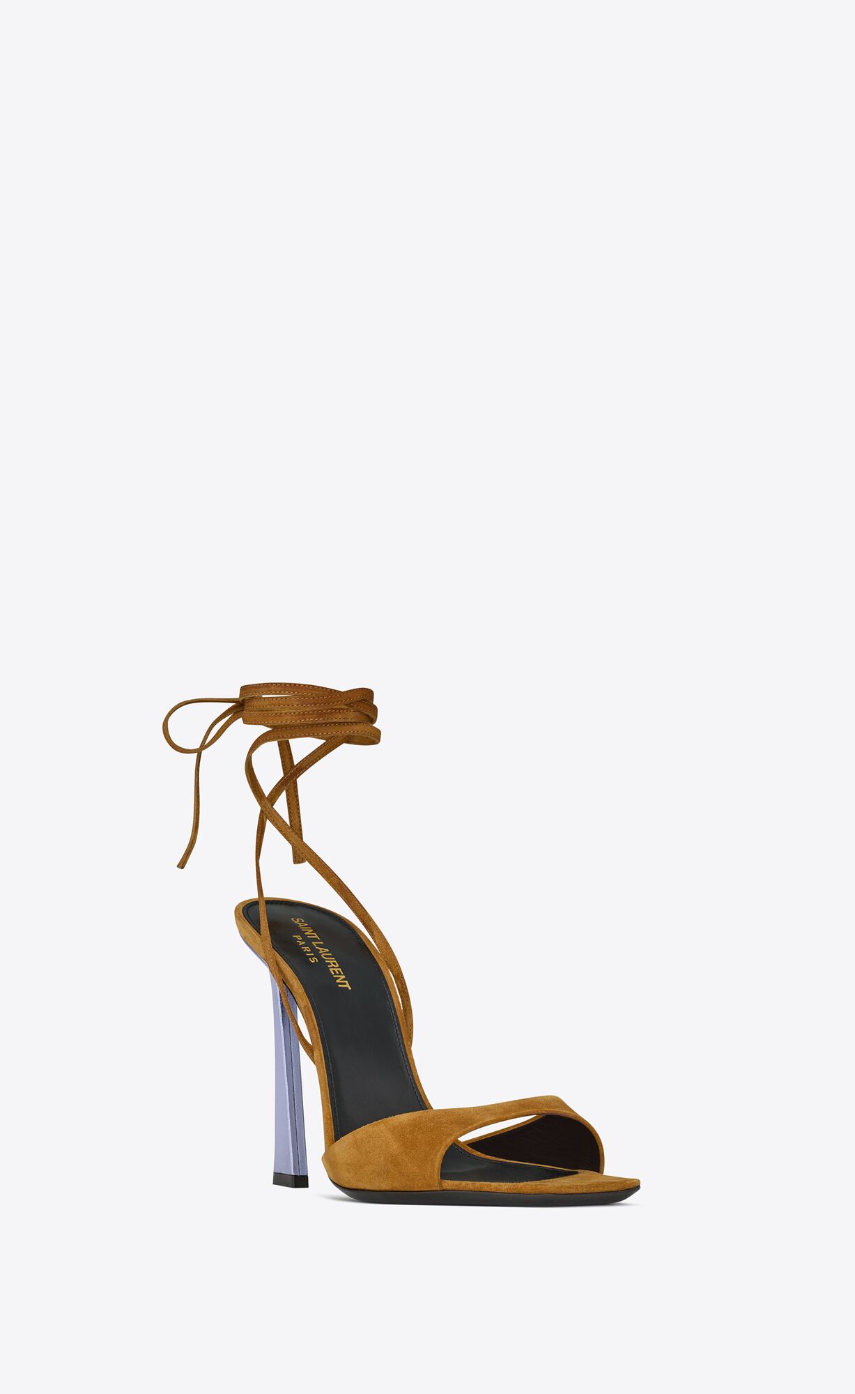 YSL Paz Sandals In Semisove And Metallized Kozene Land And Lila | 24109-BXWT