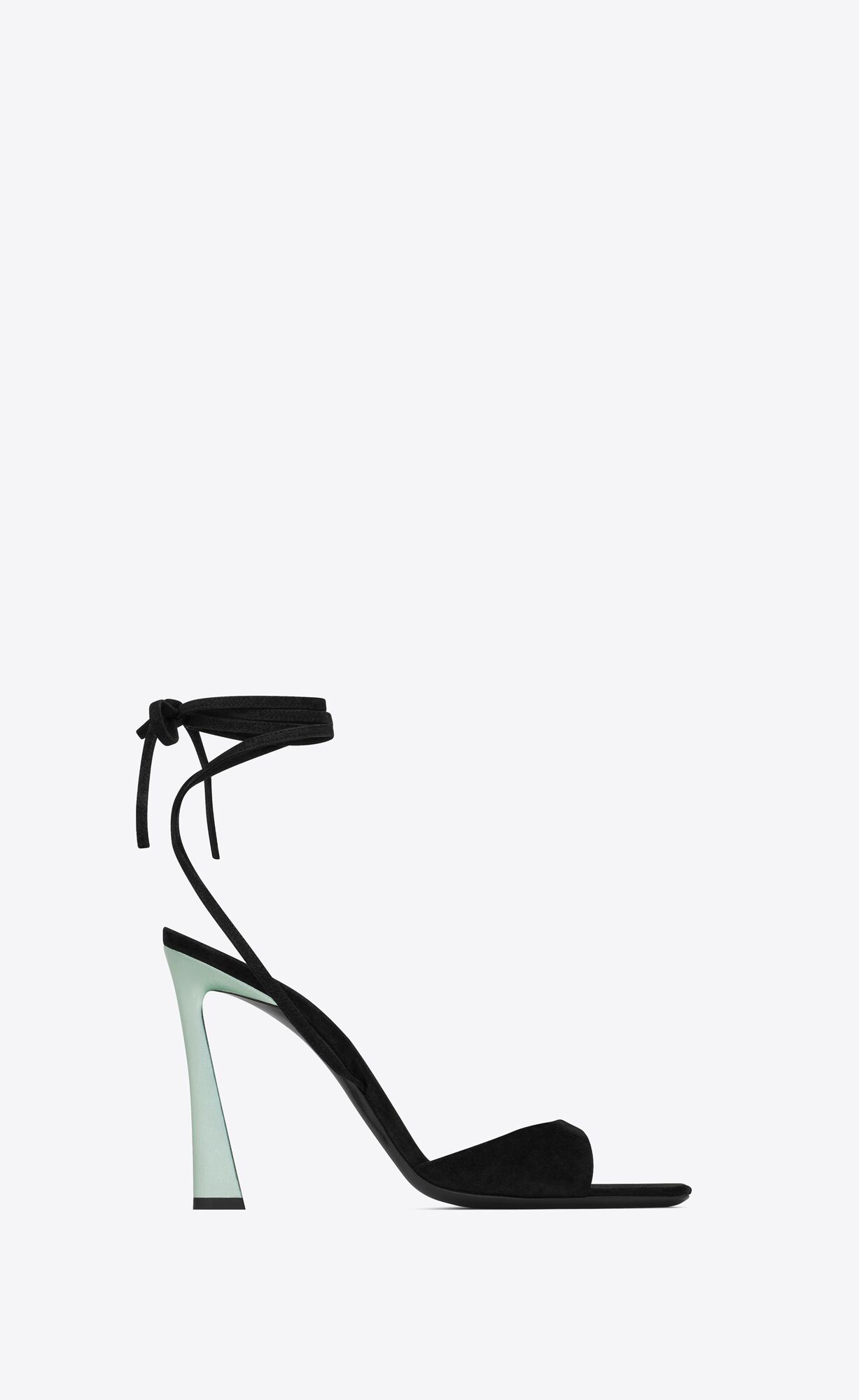 YSL Paz Sandals In Semisove And Metallized Kozene Čierne Zelene | 36291-WUVL