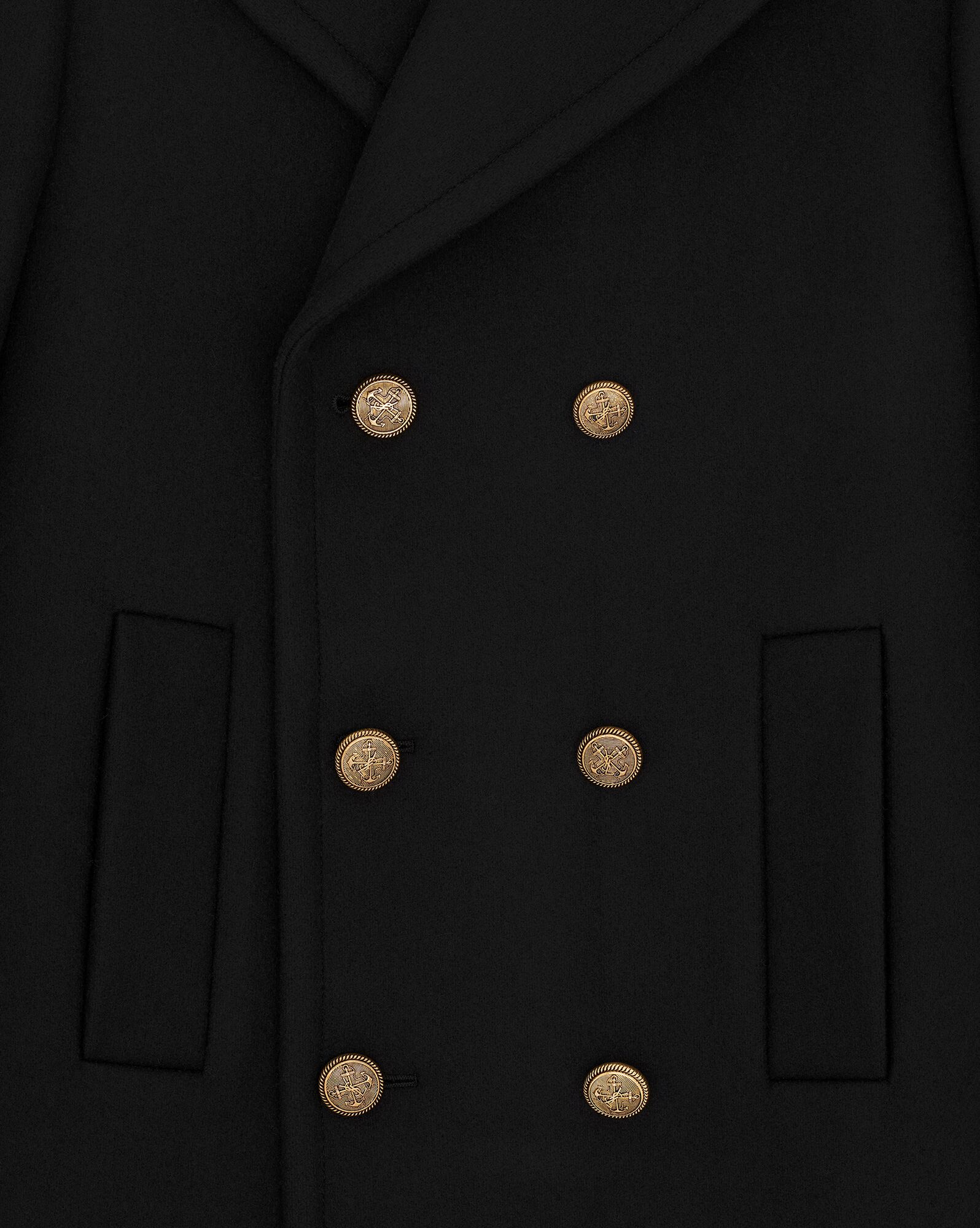 YSL Peacoat In Vlna Čierne | 08452-IDEO