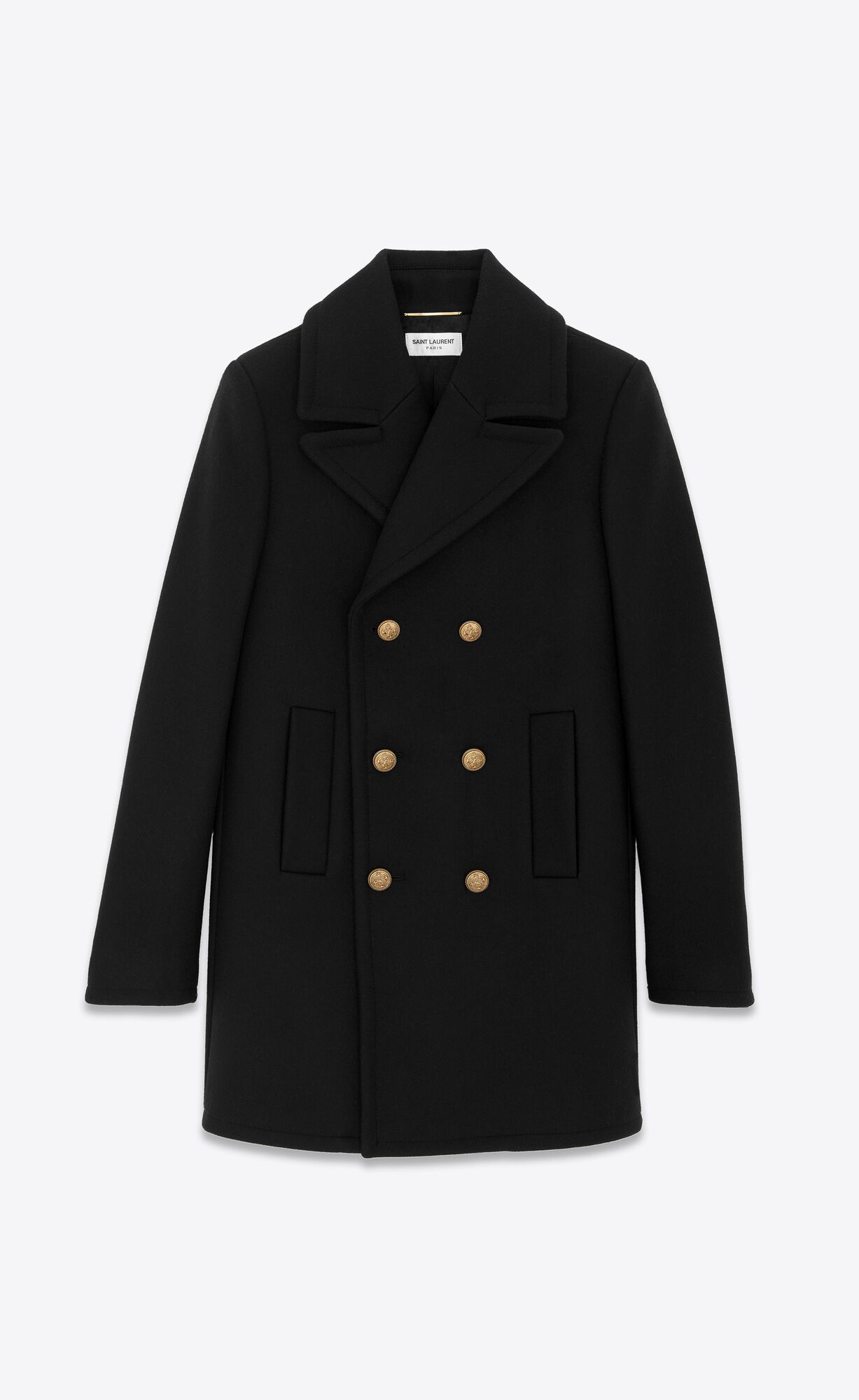 YSL Peacoat In Vlna Čierne | 08452-IDEO