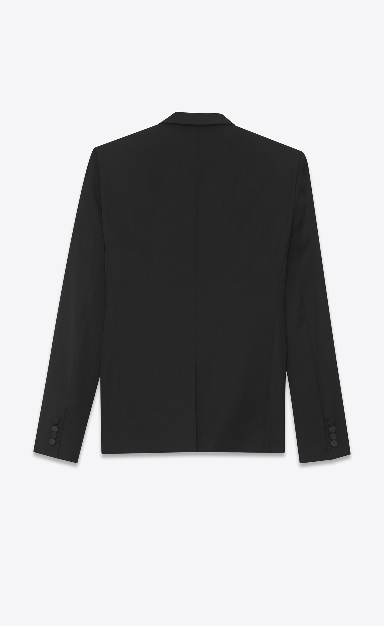 YSL Peaked Lapel Tuxedo Jacket In Grain De Poudre Saint Laurent Čierne | 01329-JSFX