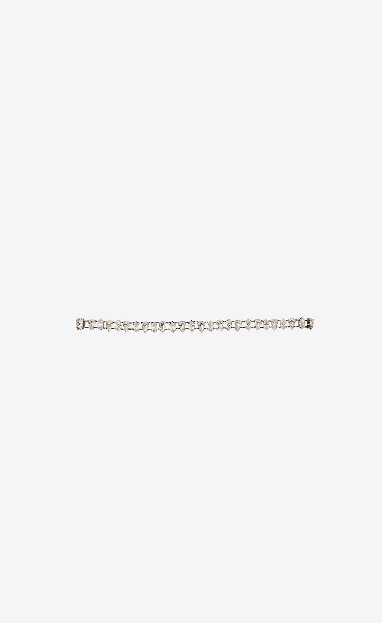 YSL Pear Rhinestone Choker In Metal Argent Oxyde Et Crystal | 50713-BFTG