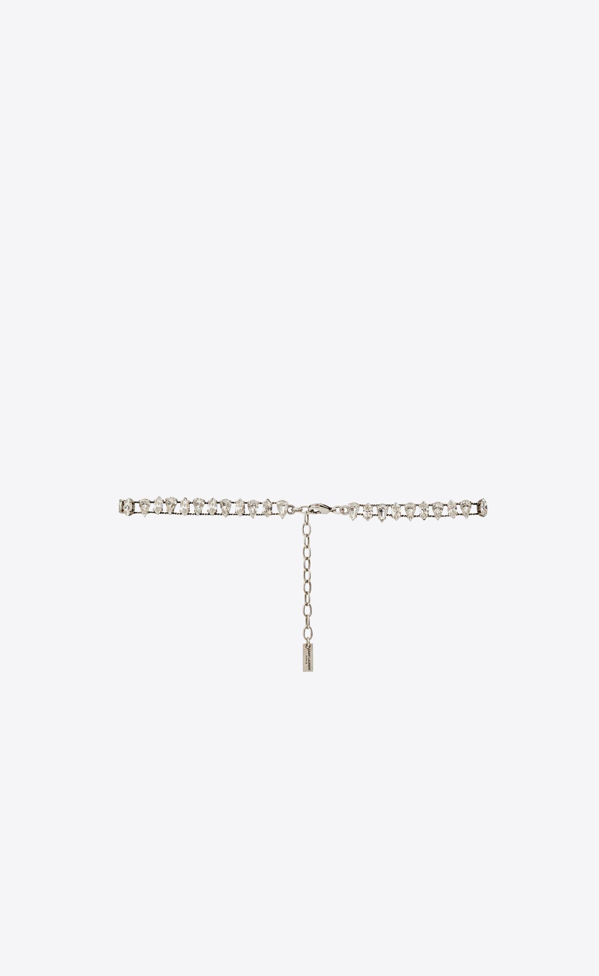 YSL Pear Rhinestone Choker In Metal Argent Oxyde Et Crystal | 50713-BFTG