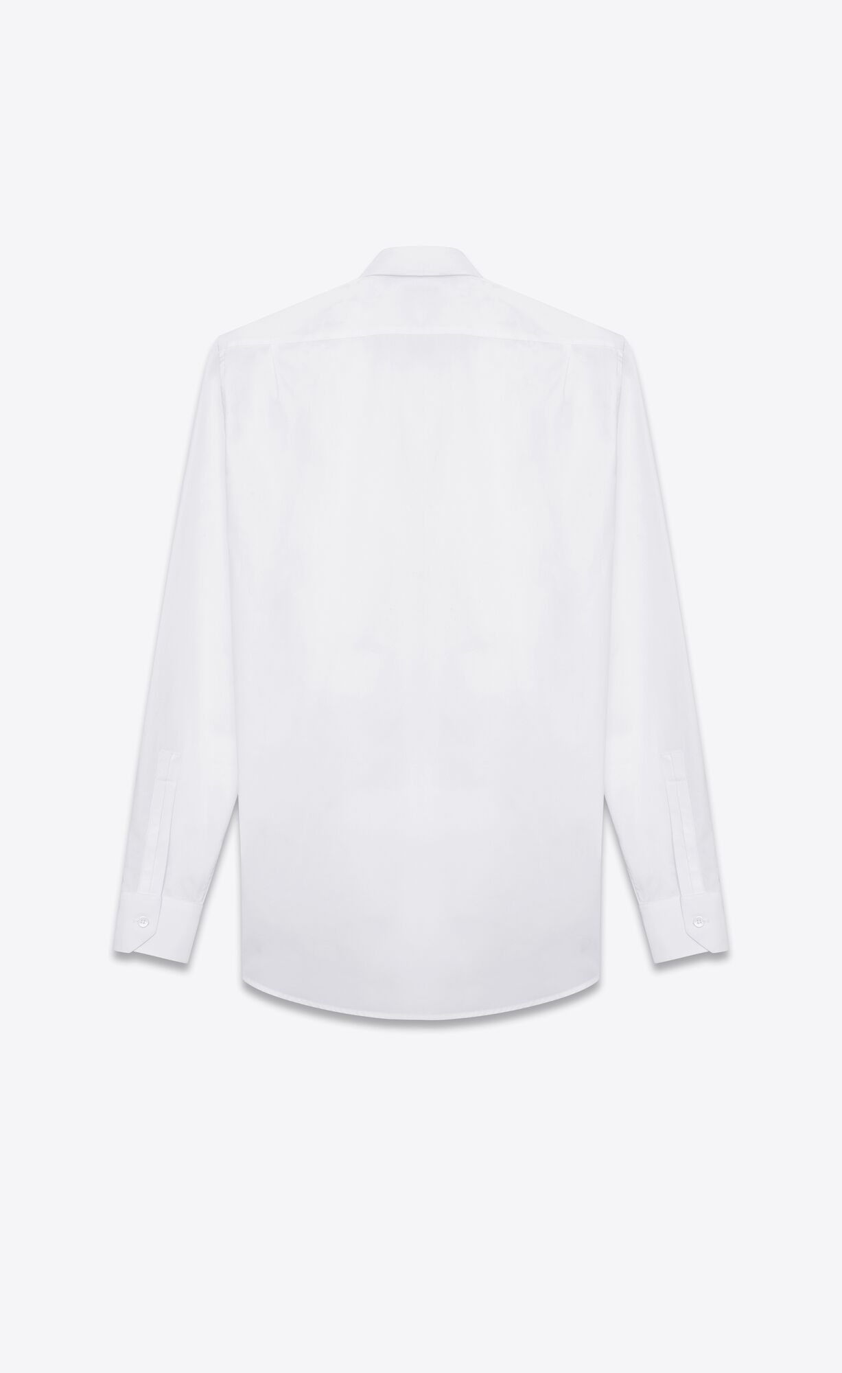 YSL Pique Plastron Yves Collar Shirt In Bavlnene Poplin Biele | 58794-QWTH