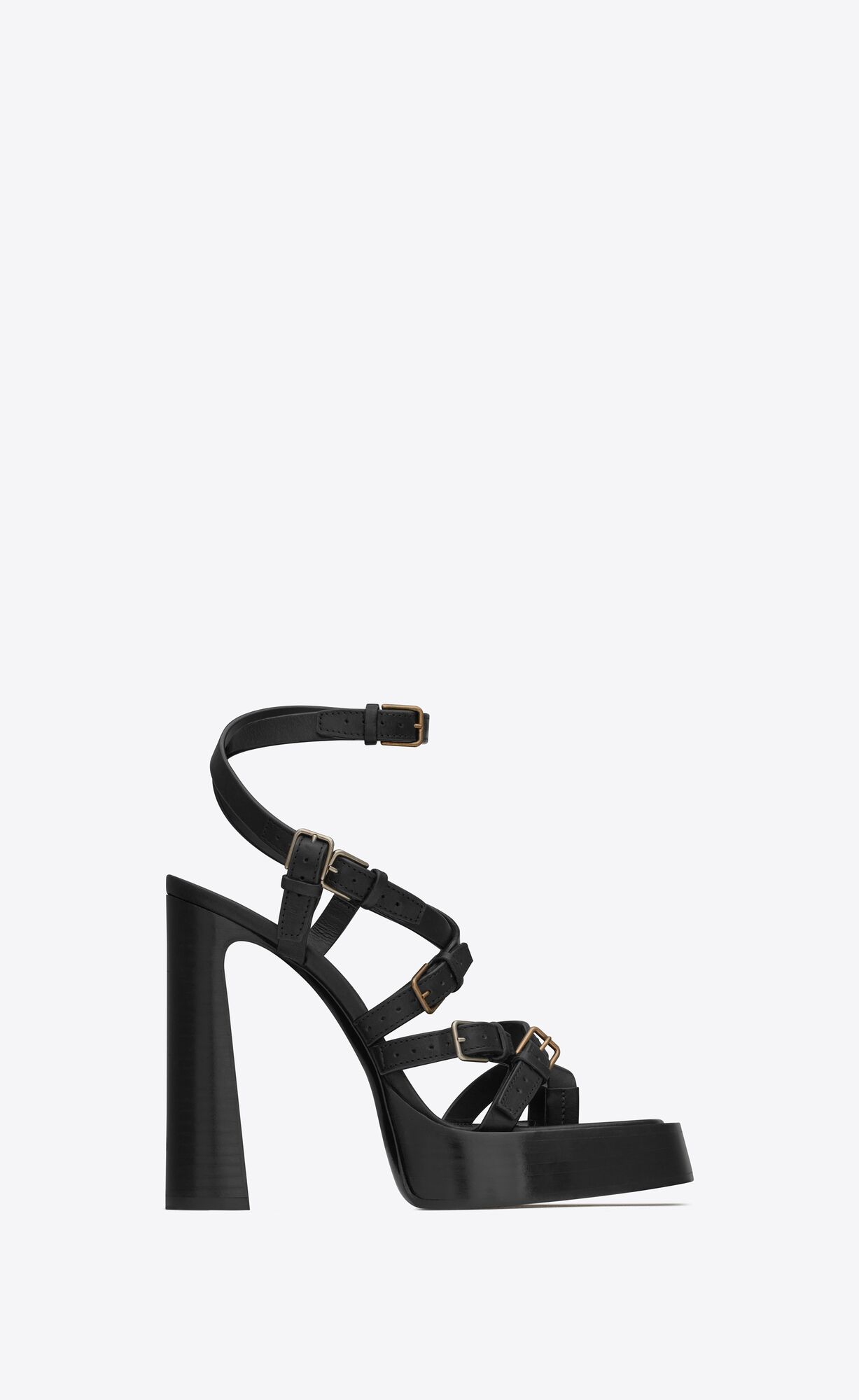 YSL Platz Platforme Sandals In Smooth Kozene Čierne | 16245-MXWS