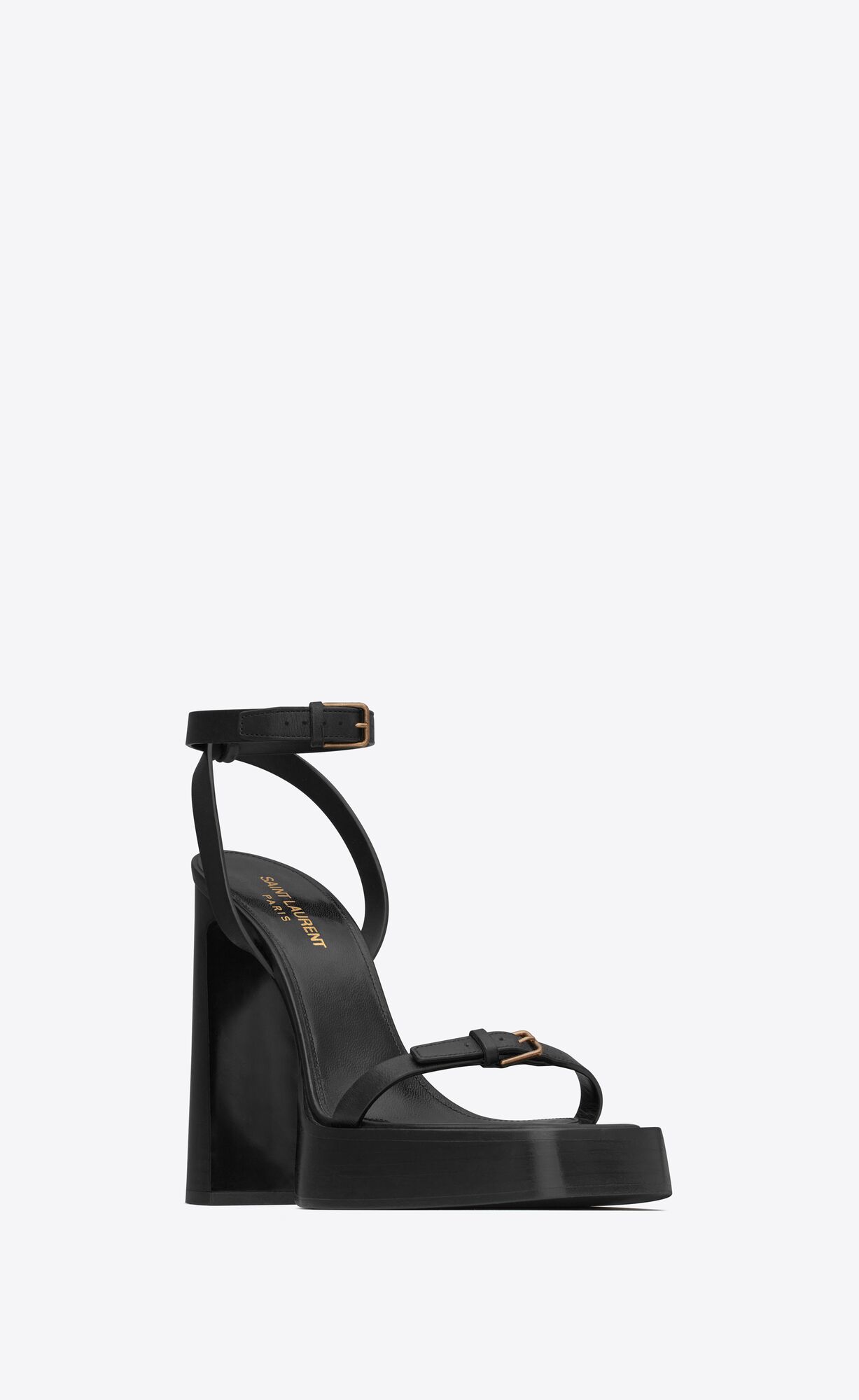 YSL Platz Platforme Sandals In Smooth Kozene Čierne | 87326-CXZJ