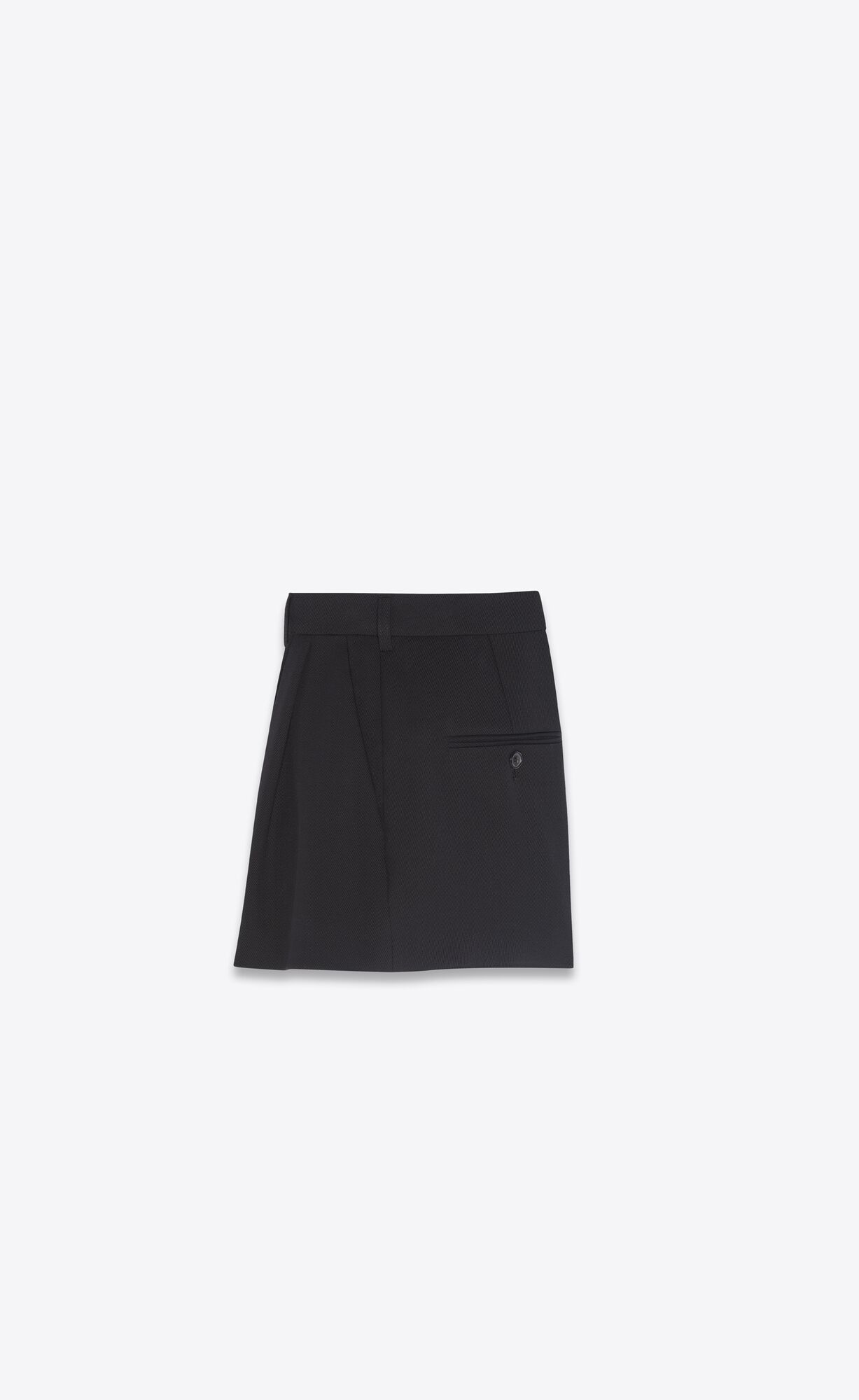 YSL Plisované Shorts In Vlna Twill Čierne | 18624-BTEH