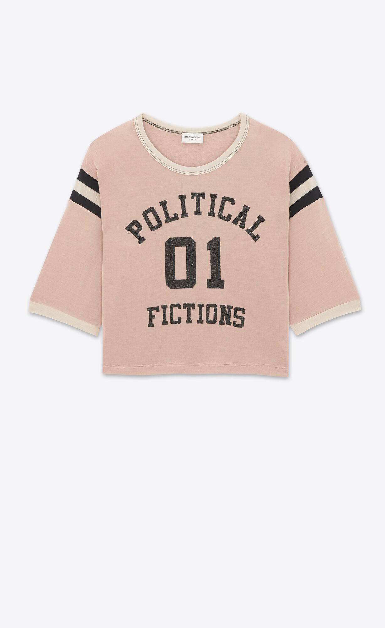 YSL Political Fictions Cropped T-shirt Ruzove | 12804-NJIK