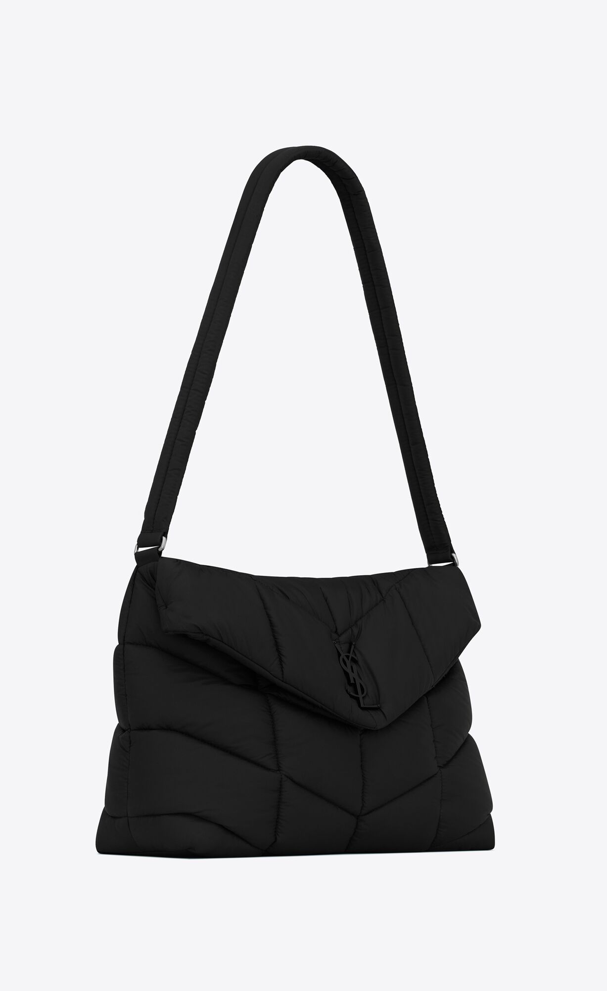 YSL Puffer Messenger Bag In Econyl® Regenerated Nylon Čierne | 05687-JOKT