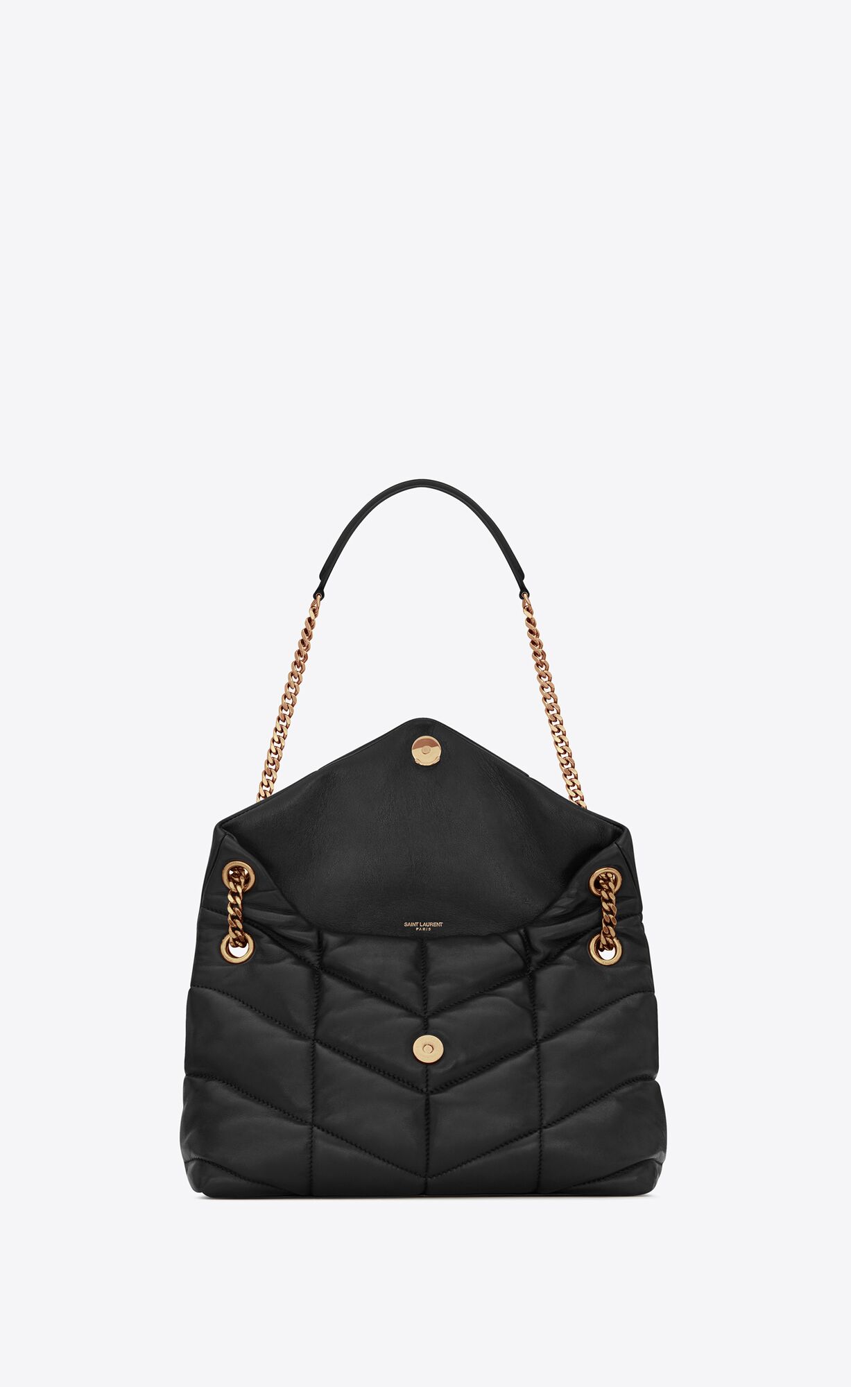 YSL Puffer Small Chain Bag In Prešívané Lambskin Čierne | 40983-VCWZ