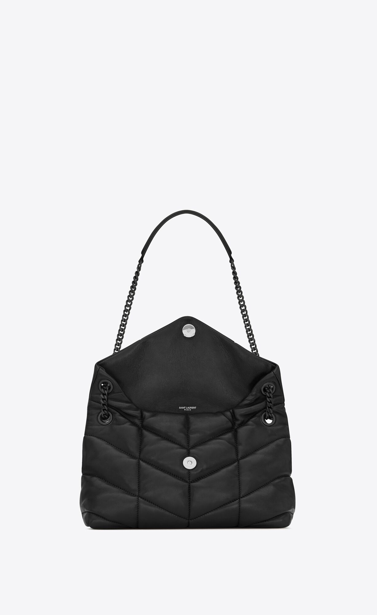 YSL Puffer Small Chain Bag In Prešívané Lambskin Čierne | 47682-JBMU