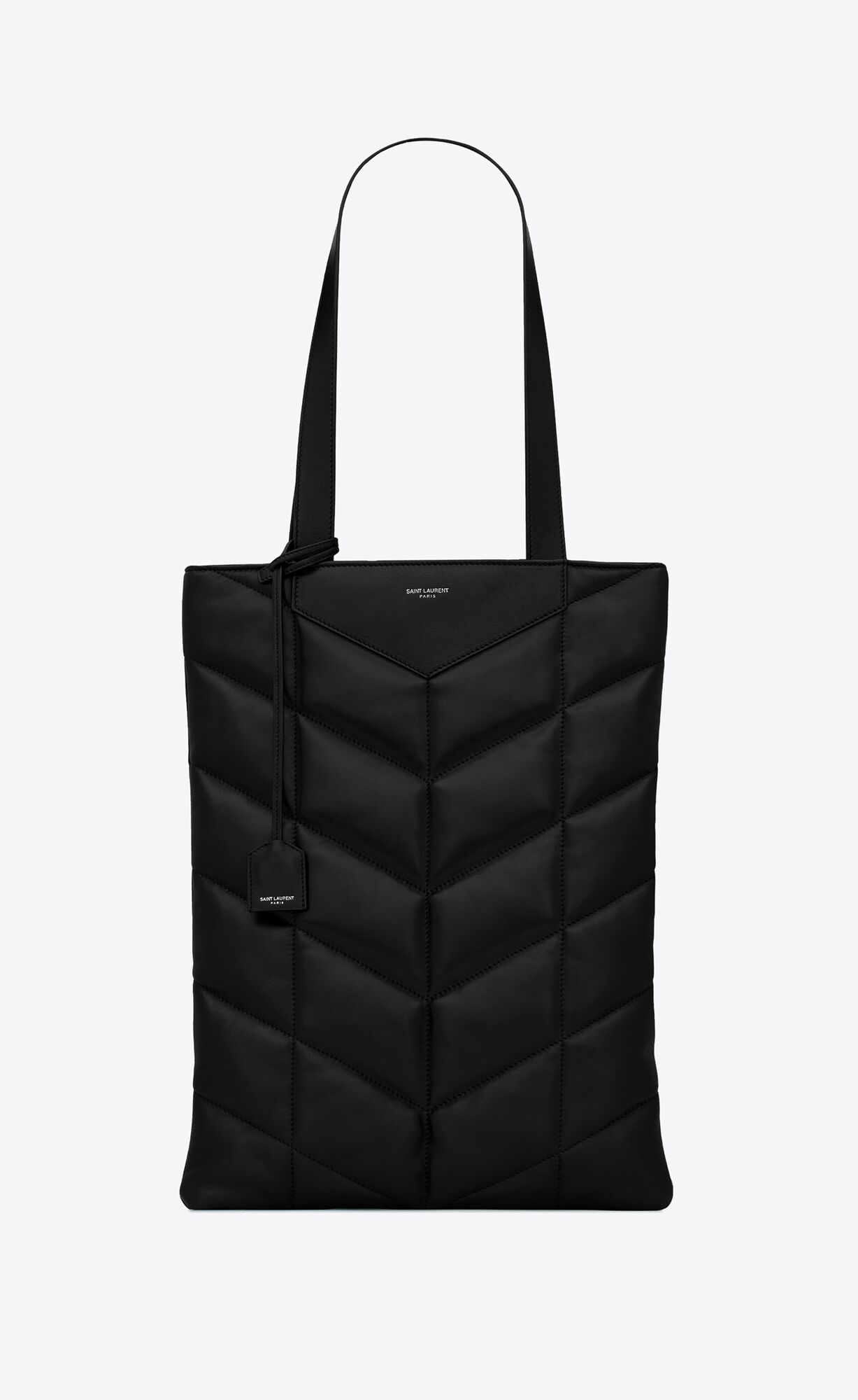 YSL Puffer Tote Bag In Smooth Lambskin Noir | 17834-NBAD