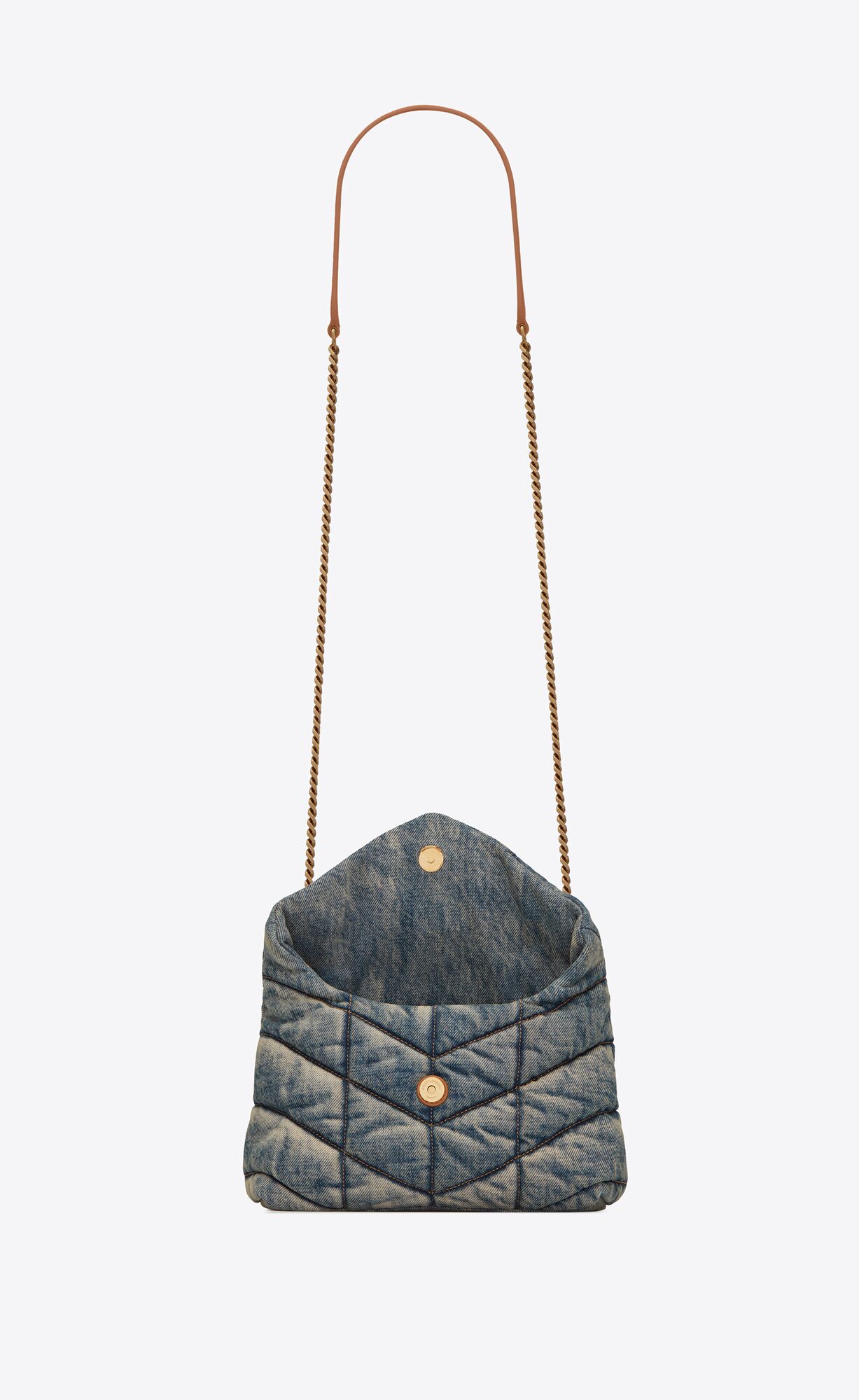 YSL Puffer Toy Bag In Denim Modre | 38764-ZTKE