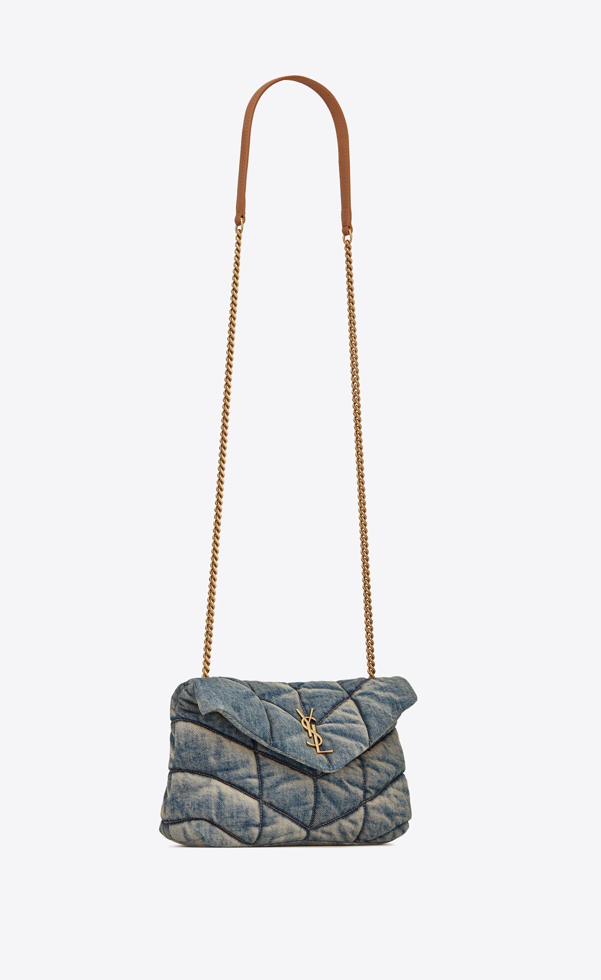 YSL Puffer Toy Bag In Denim Modre | 38764-ZTKE