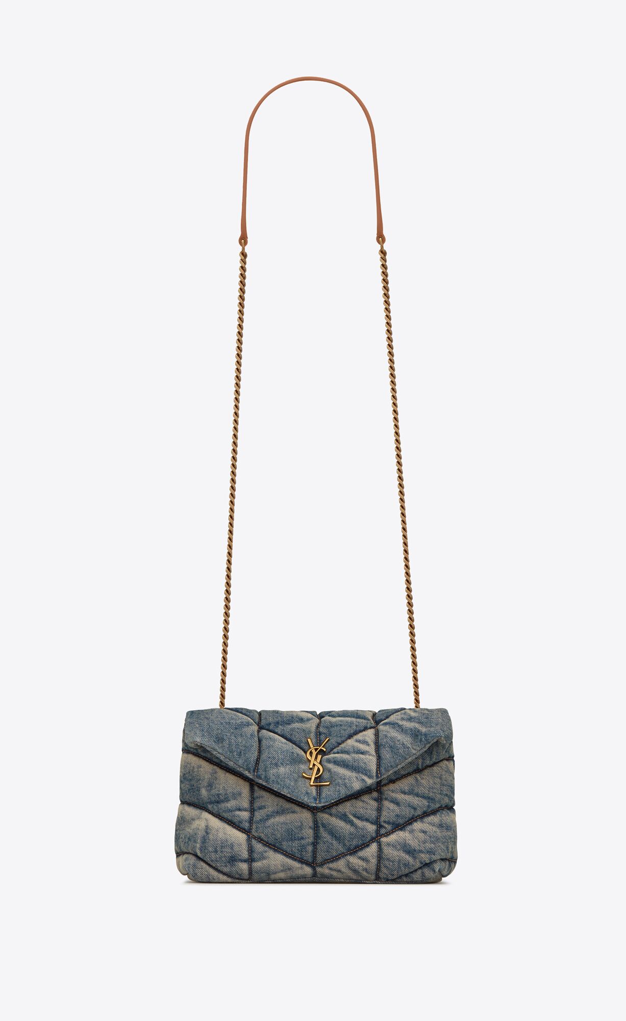 YSL Puffer Toy Bag In Denim Modre | 38764-ZTKE