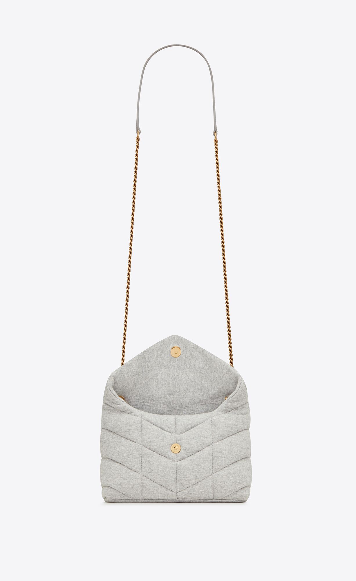 YSL Puffer Toy Bag In Jersey Siva | 25907-SDXT