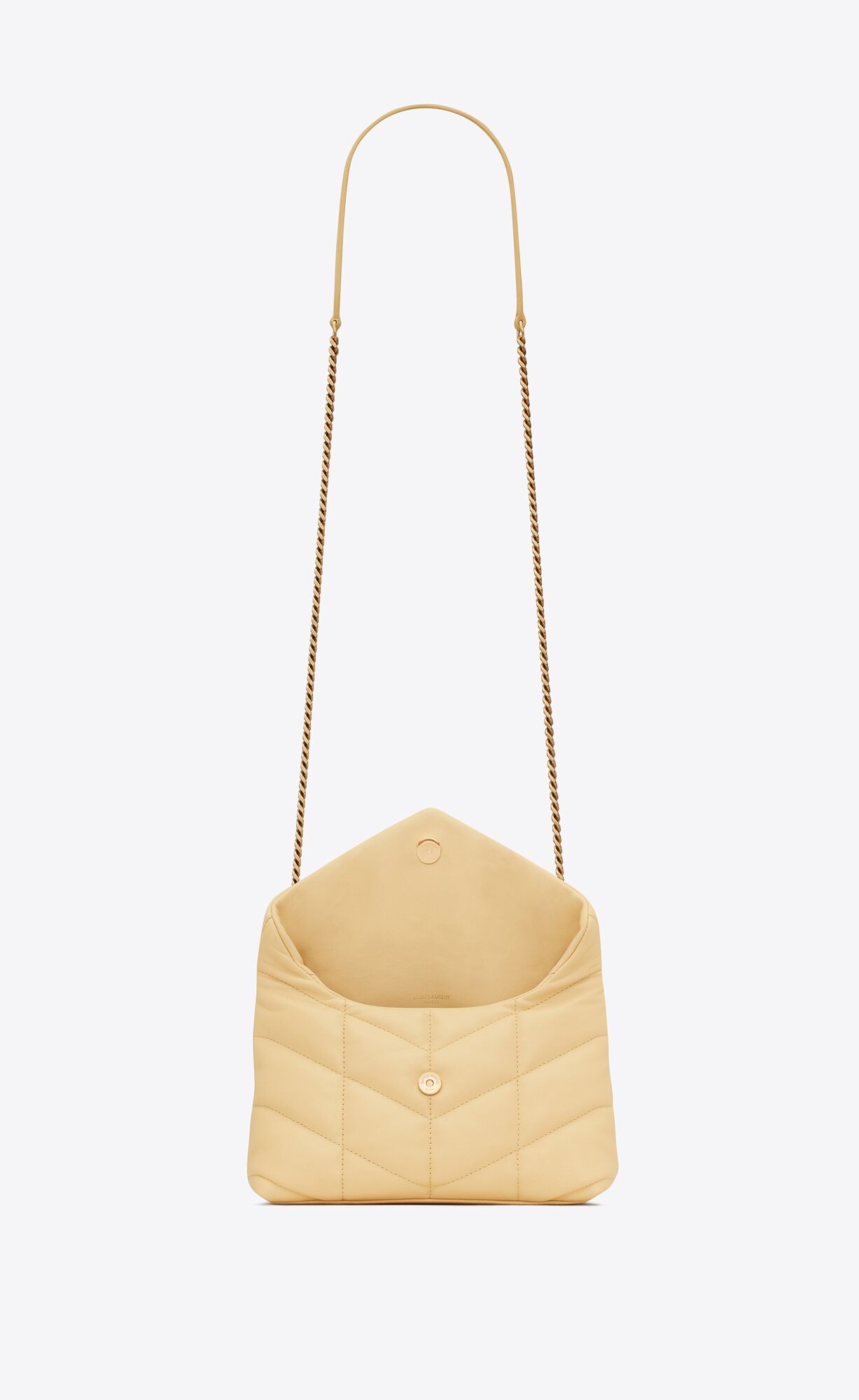 YSL Puffer Toy Bag In Prešívané Lambskin Svetlo Žlté | 26385-LSNM