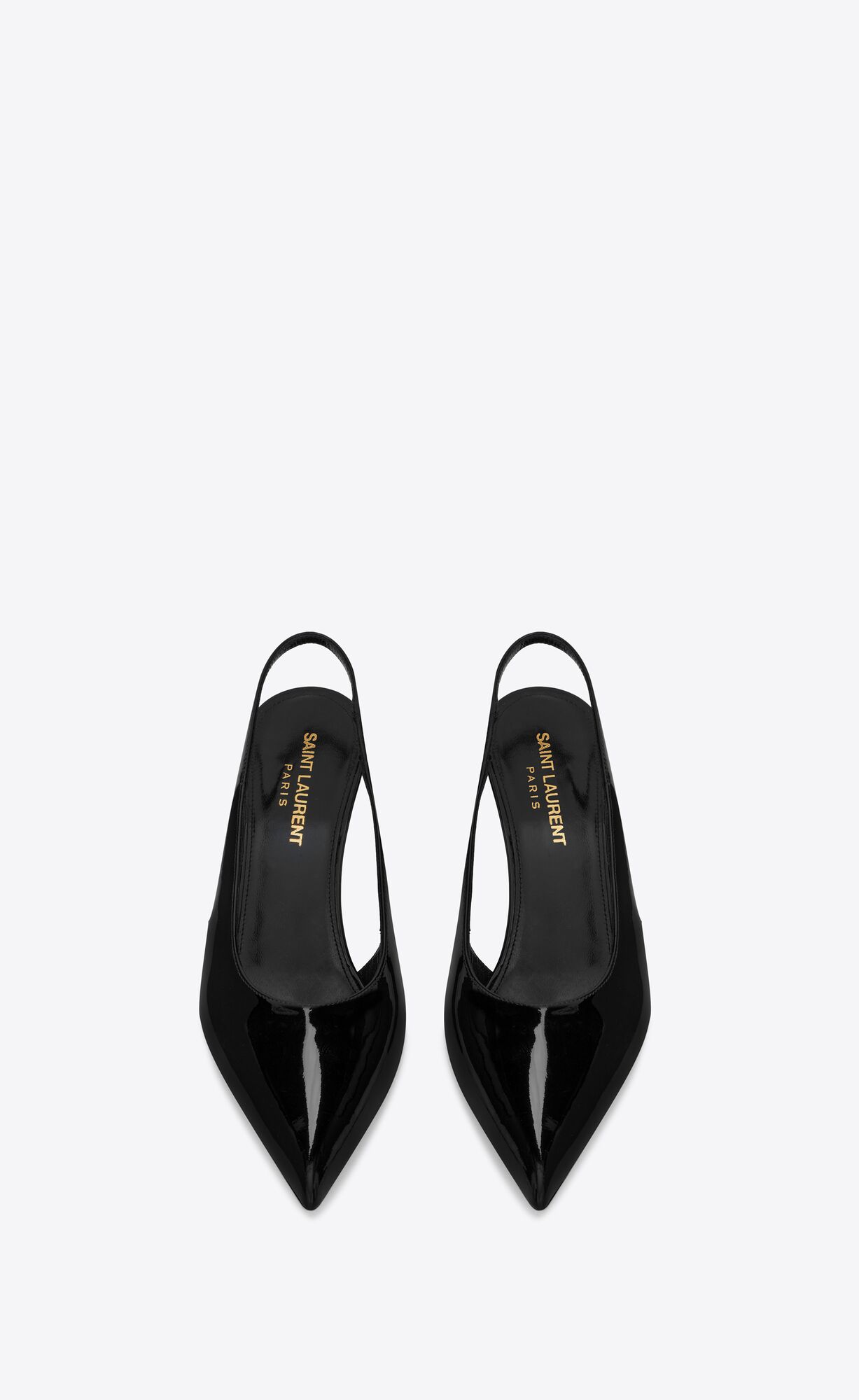 YSL Pulp Slingback Pumps In Lakovane Kozene Čierne | 65413-BXTJ