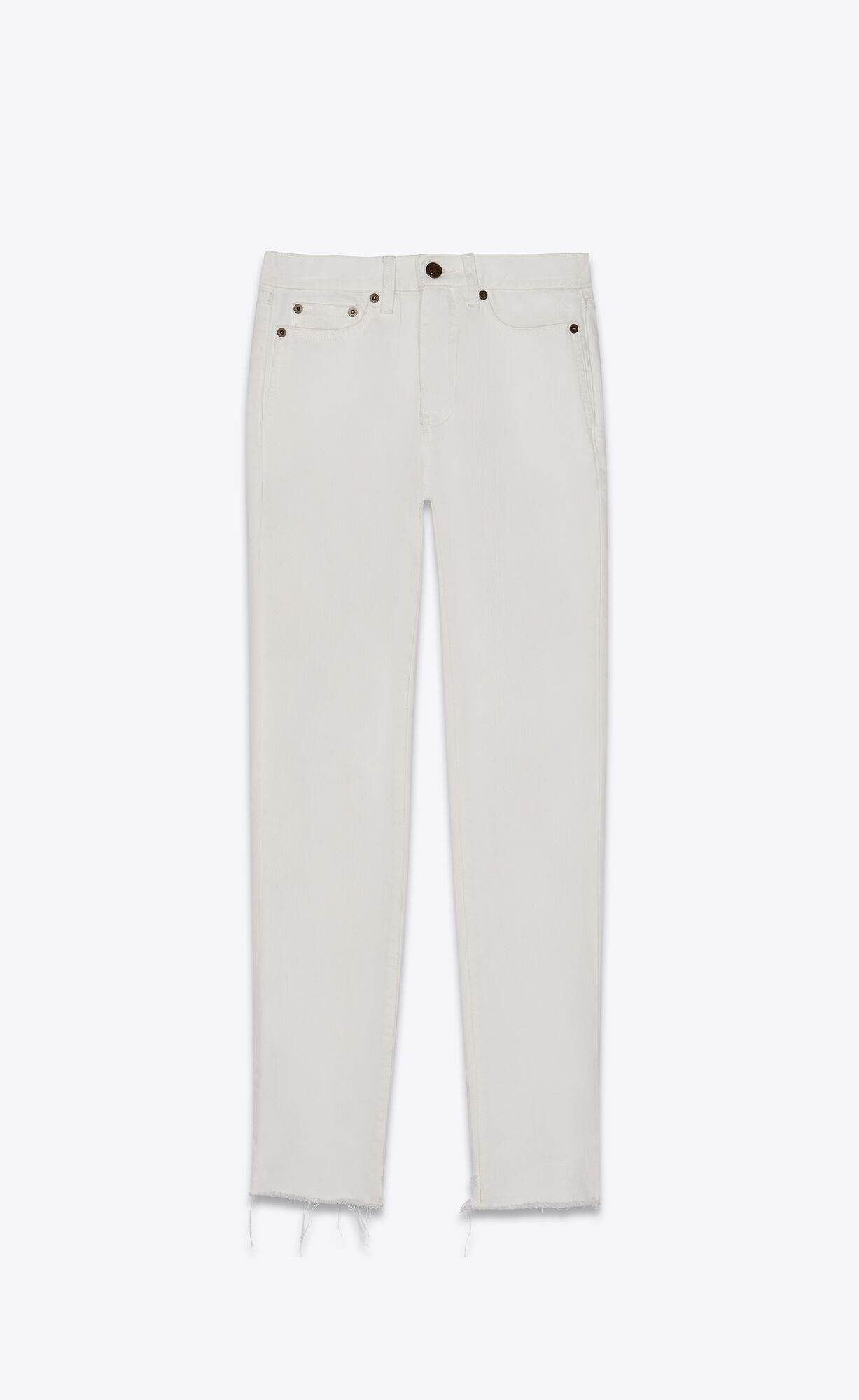 YSL Raw-edge Carrot-fit Jeans Chalk | 71586-TEDB