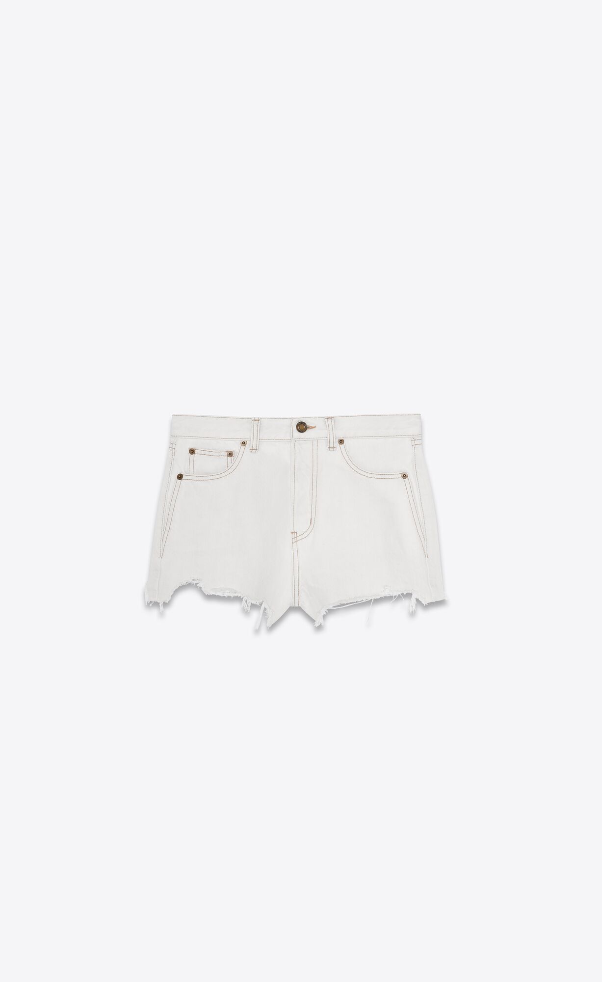 YSL Raw-edge Shorts Siva Biele | 58437-QKHO