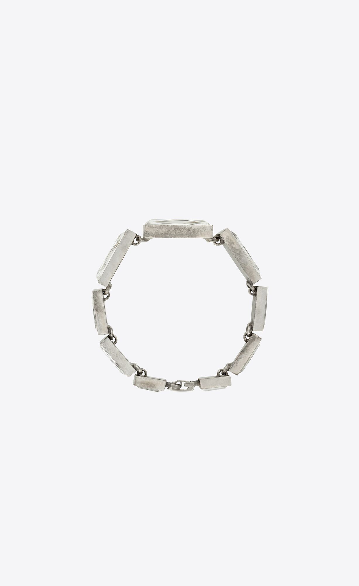 YSL Rhinestone Bangle In Metal Strieborne | 05739-FPWX