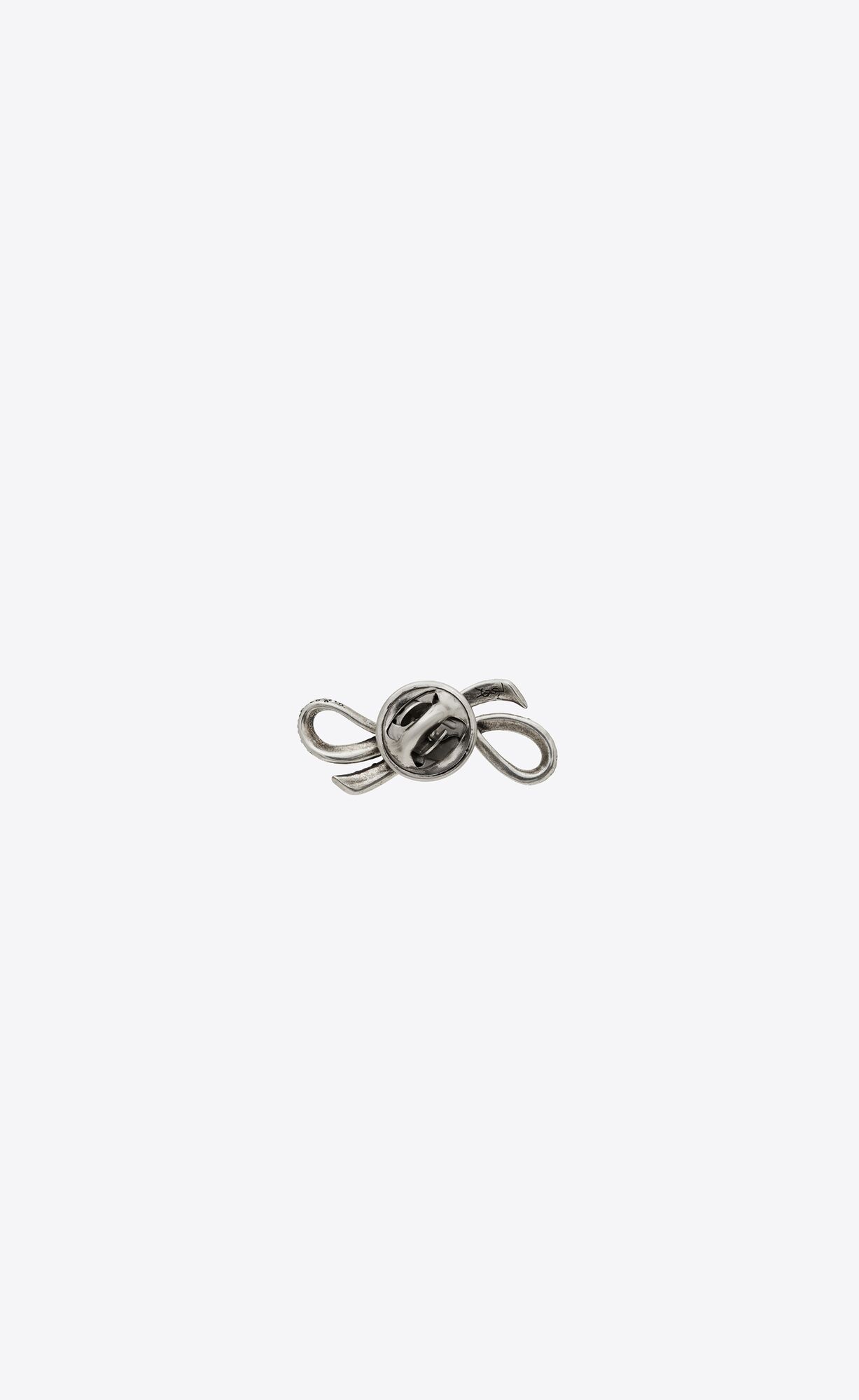 YSL Rhinestone Knot Pin In Metal Strieborne | 73465-NCRE