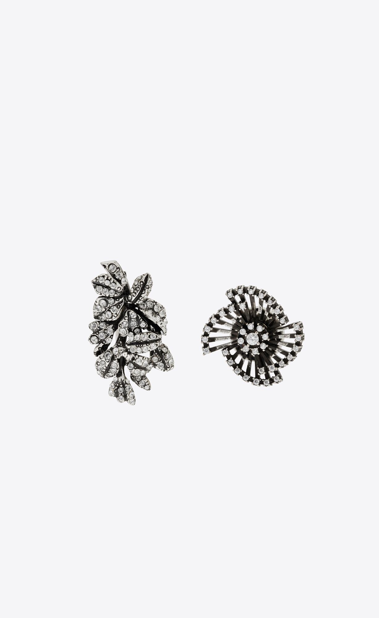 YSL Rhinestone Mini-brooch And Pin In Metal Strieborne | 84569-DSEY