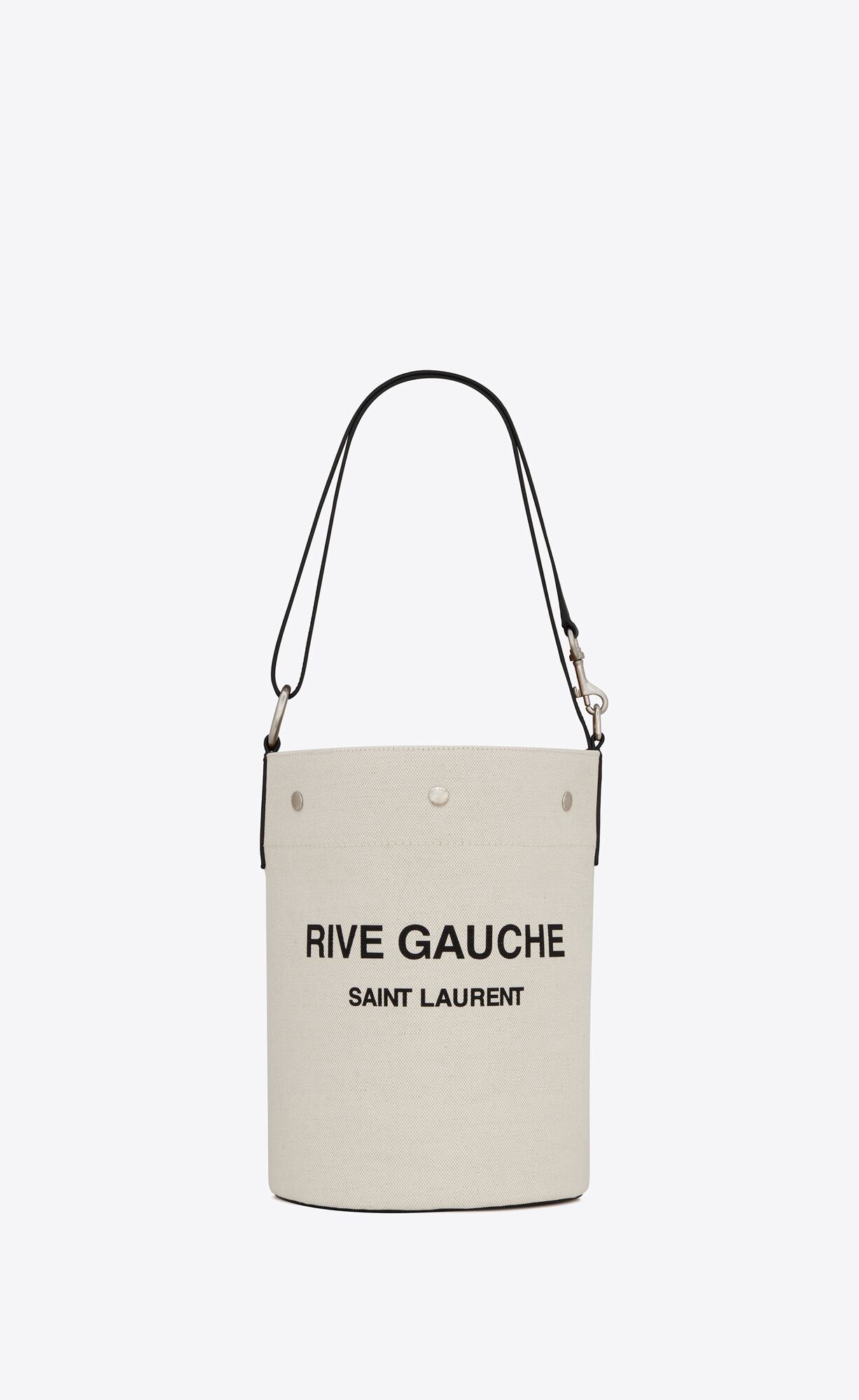 YSL Rive Gauche Bucket Bag In Linen Biele Béžové | 96204-IWCP