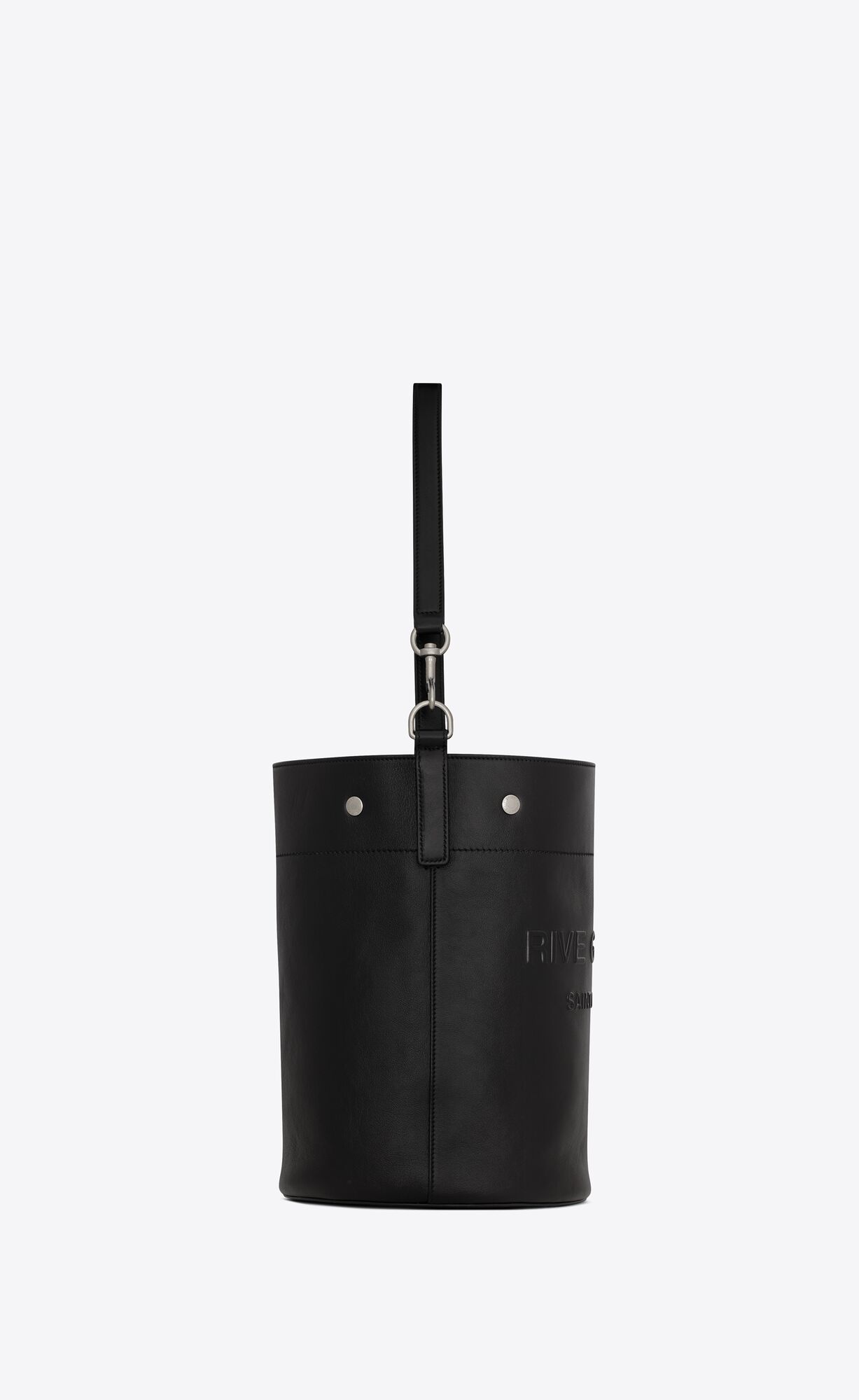 YSL Rive Gauche Bucket Bag In Smooth Kozene Noir | 98634-NEHG