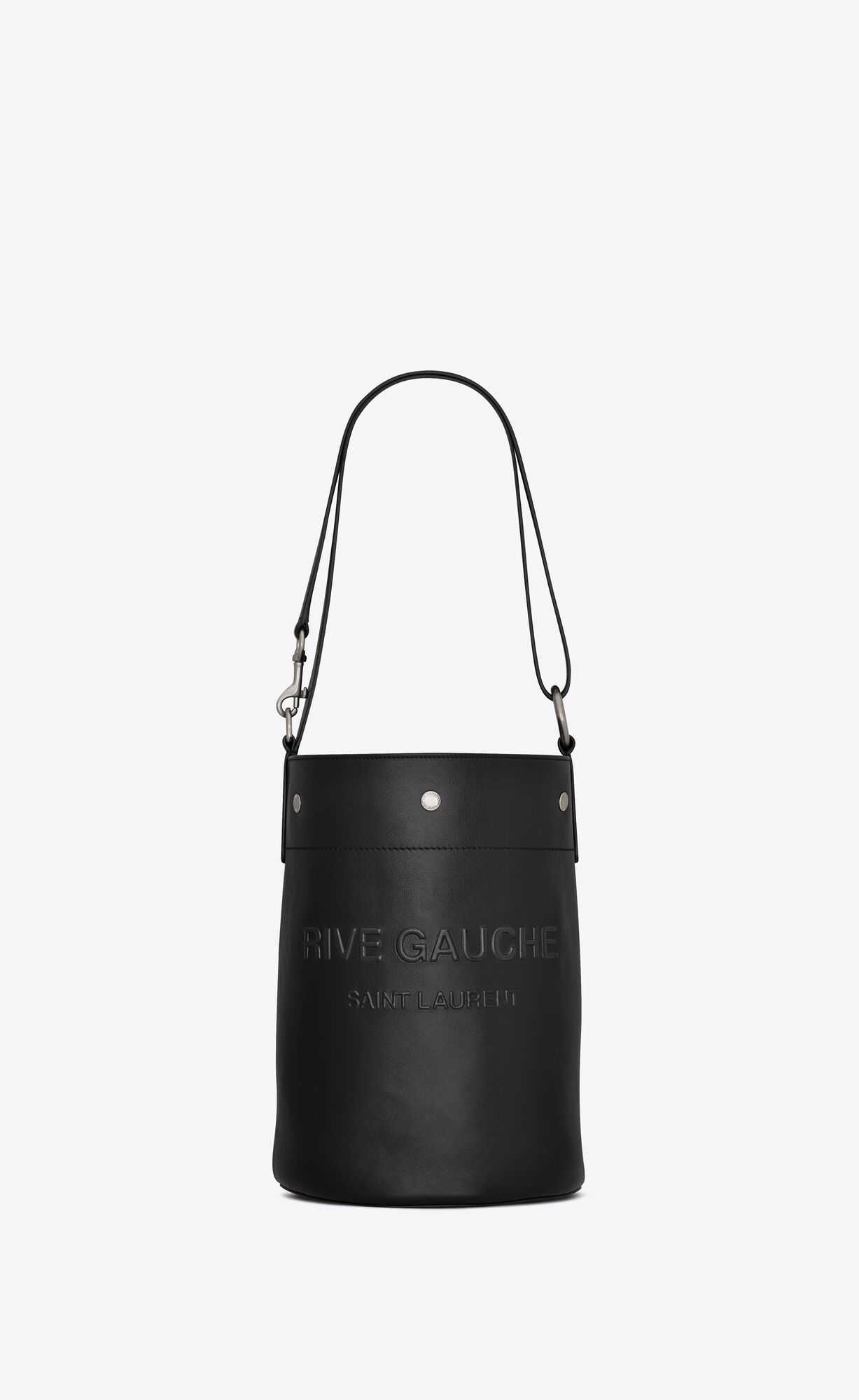 YSL Rive Gauche Bucket Bag In Smooth Kozene Noir | 98634-NEHG