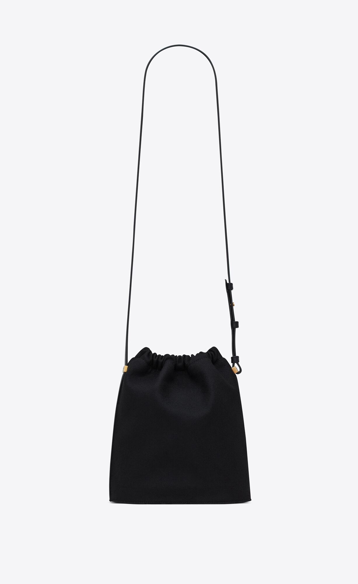 YSL Rive Gauche Laced Bucket Bag In Embroidered Felt And Smooth Kozene Čierne Zlate | 47106-IQZD