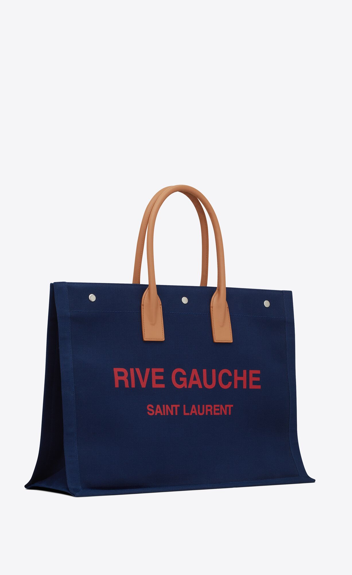 YSL Rive Gauche Large Tote Bag In Platene Modre Ruzove Hnede | 71920-HBGV