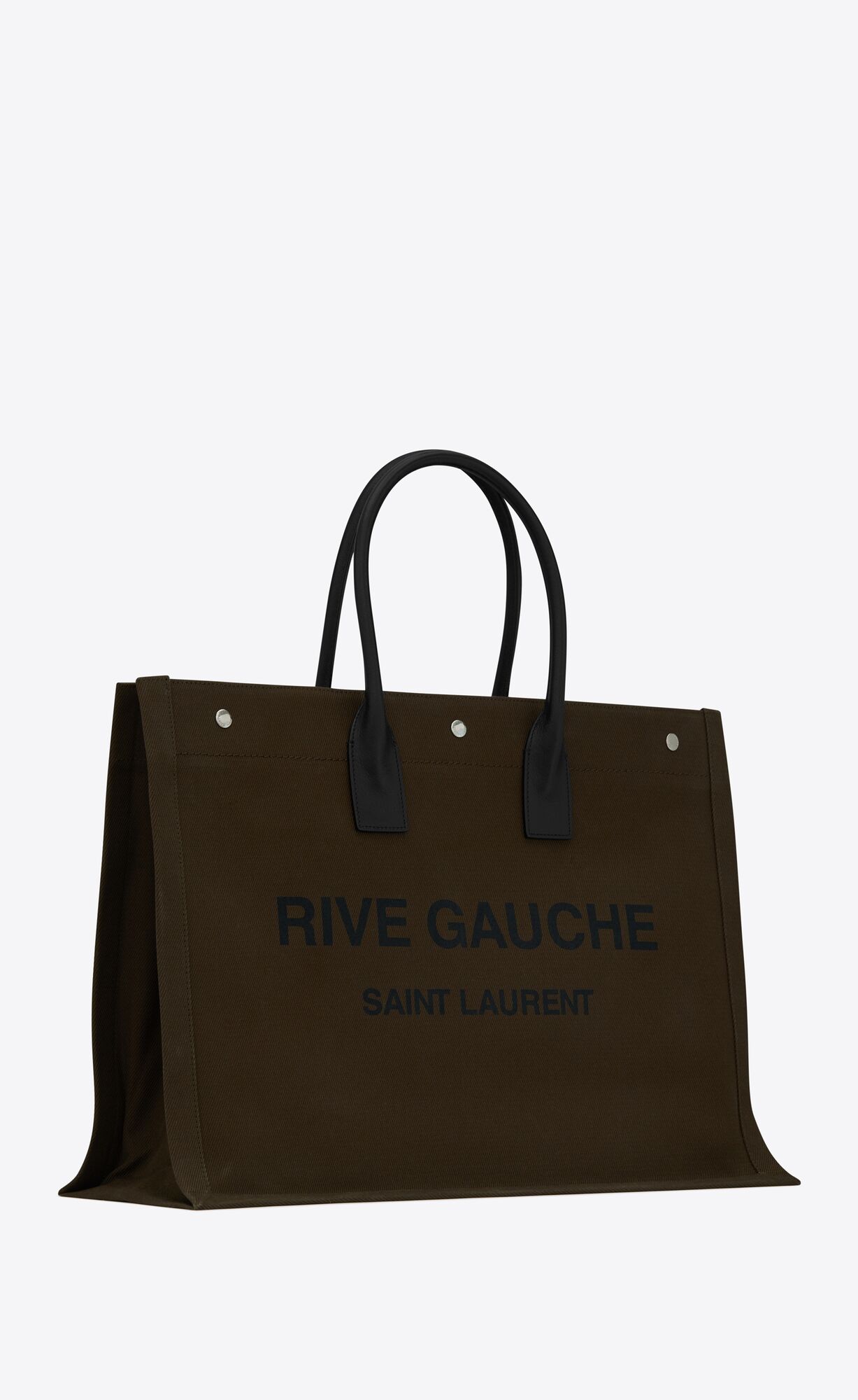 YSL Rive Gauche Large Tote Bag In Printed Platene And Kozene Tmavo | 41378-YCAH