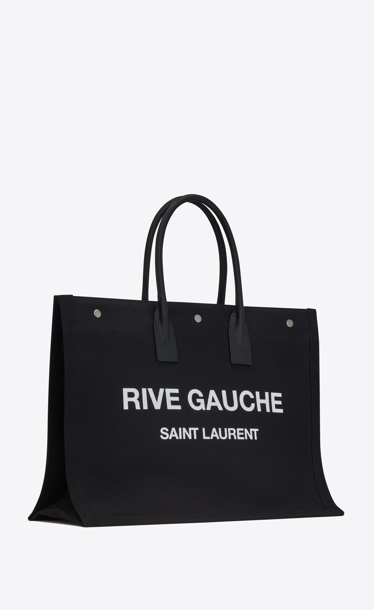 YSL Rive Gauche Large Tote Bag In Printed Platene And Kozene Noir Et Blanc | 96538-BDSQ