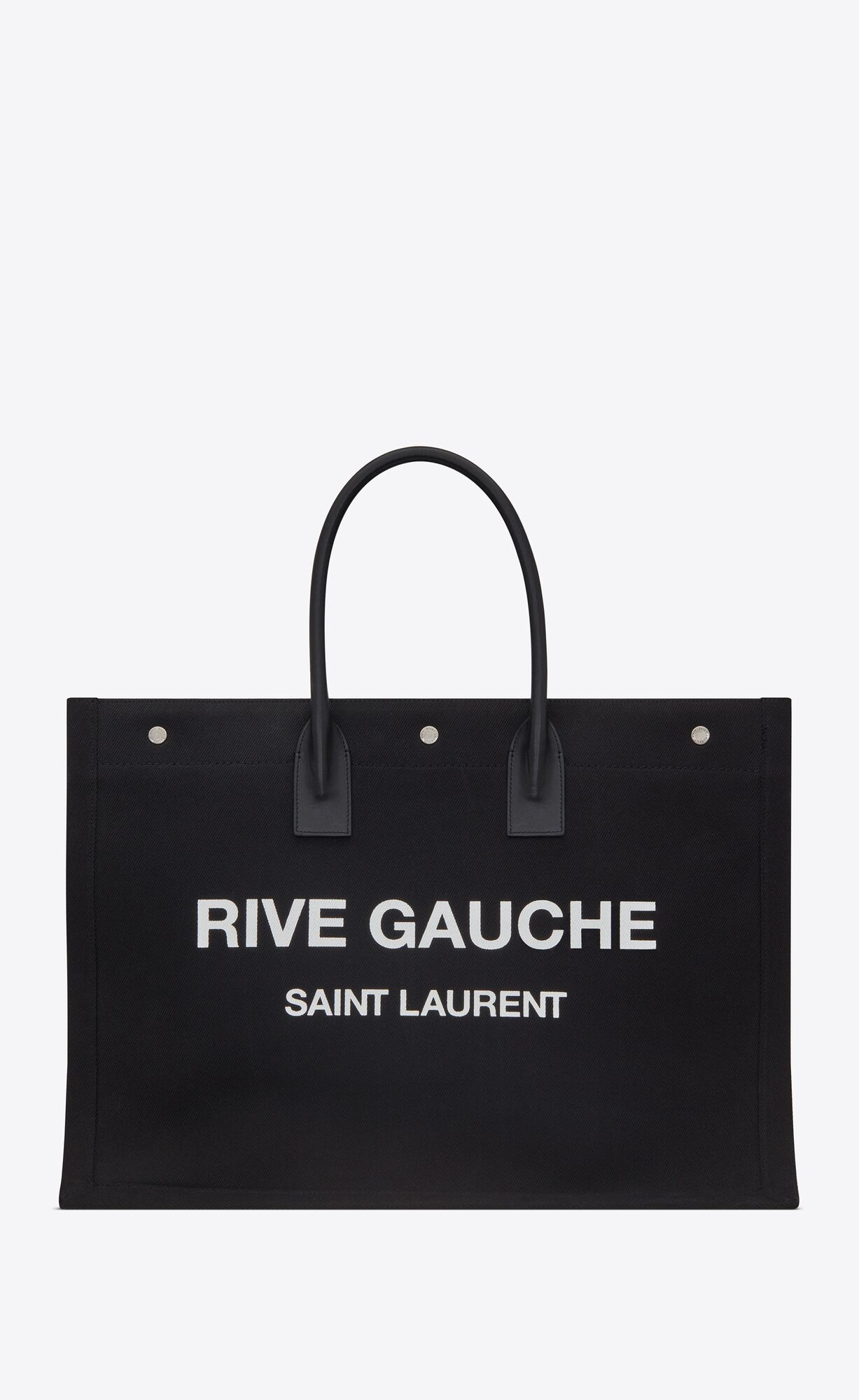 YSL Rive Gauche Large Tote Bag In Printed Platene And Kozene Noir Et Blanc | 96538-BDSQ