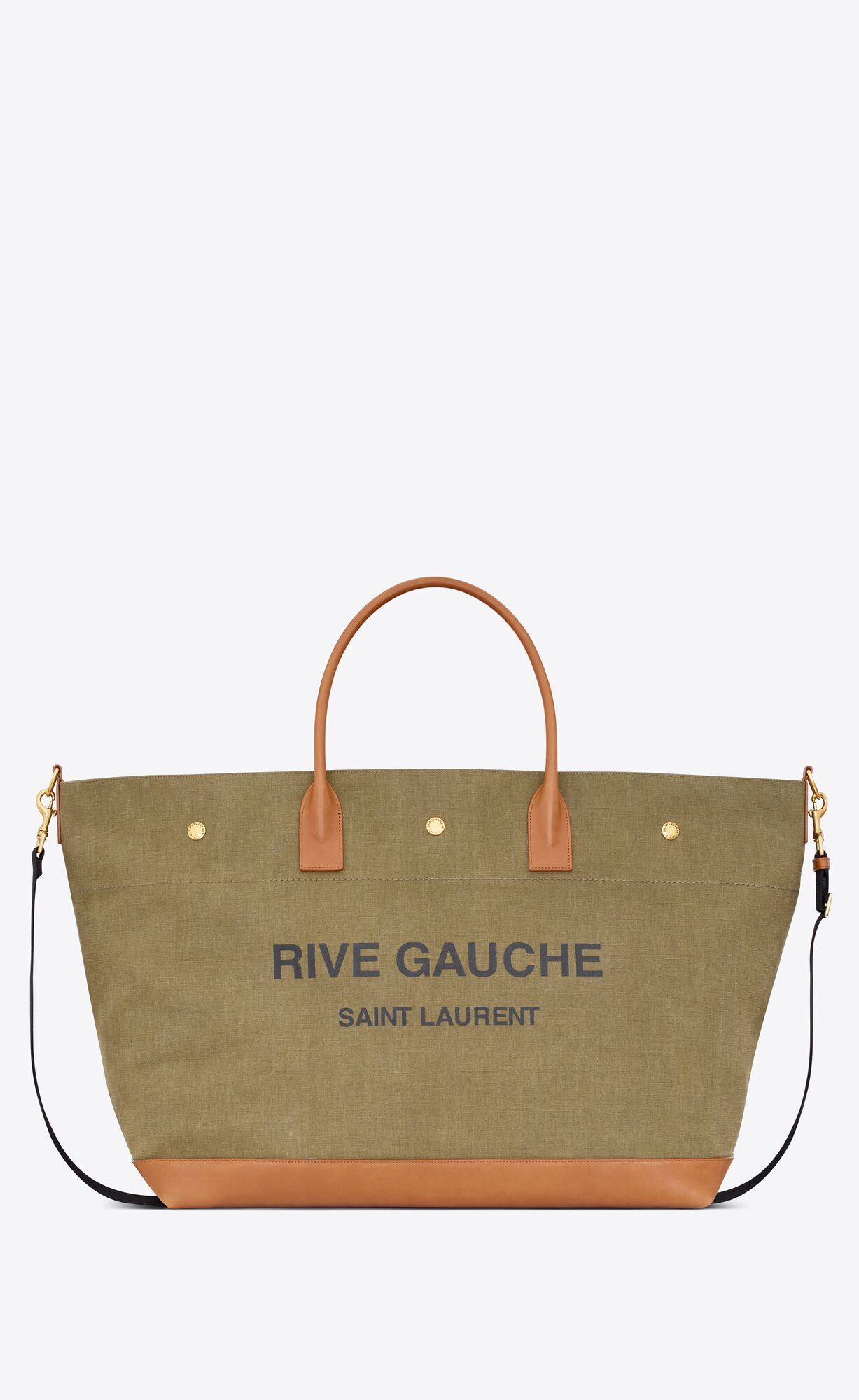 YSL Rive Gauche Maxi Shopping Bag In Platene And Vegetable-tanned Kozene Hnedožltý Tmavo Červené | 84320-TZUD