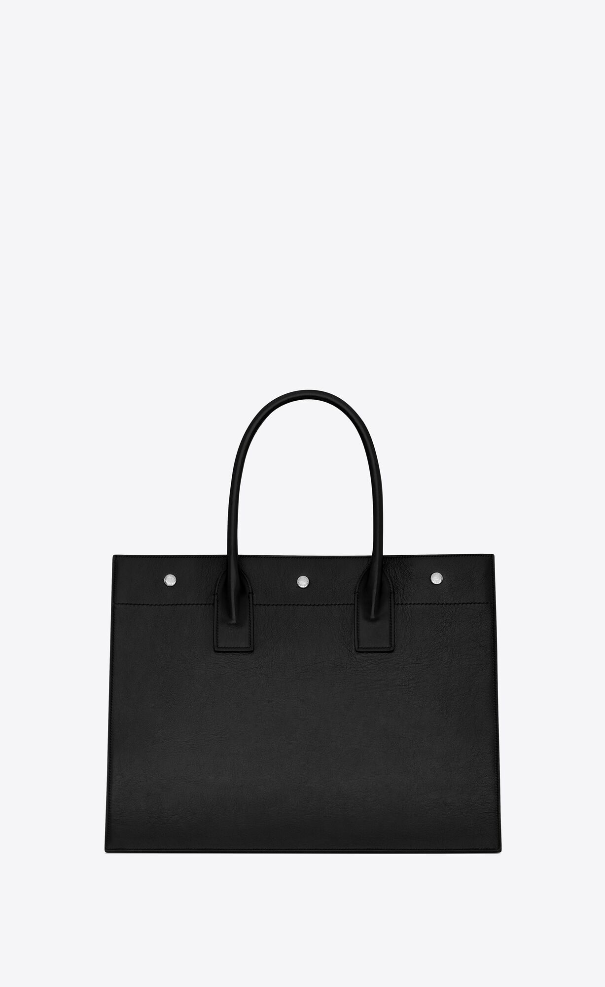 YSL Rive Gauche Small Tote Bag In Smooth Kozene Noir | 71406-XGSK