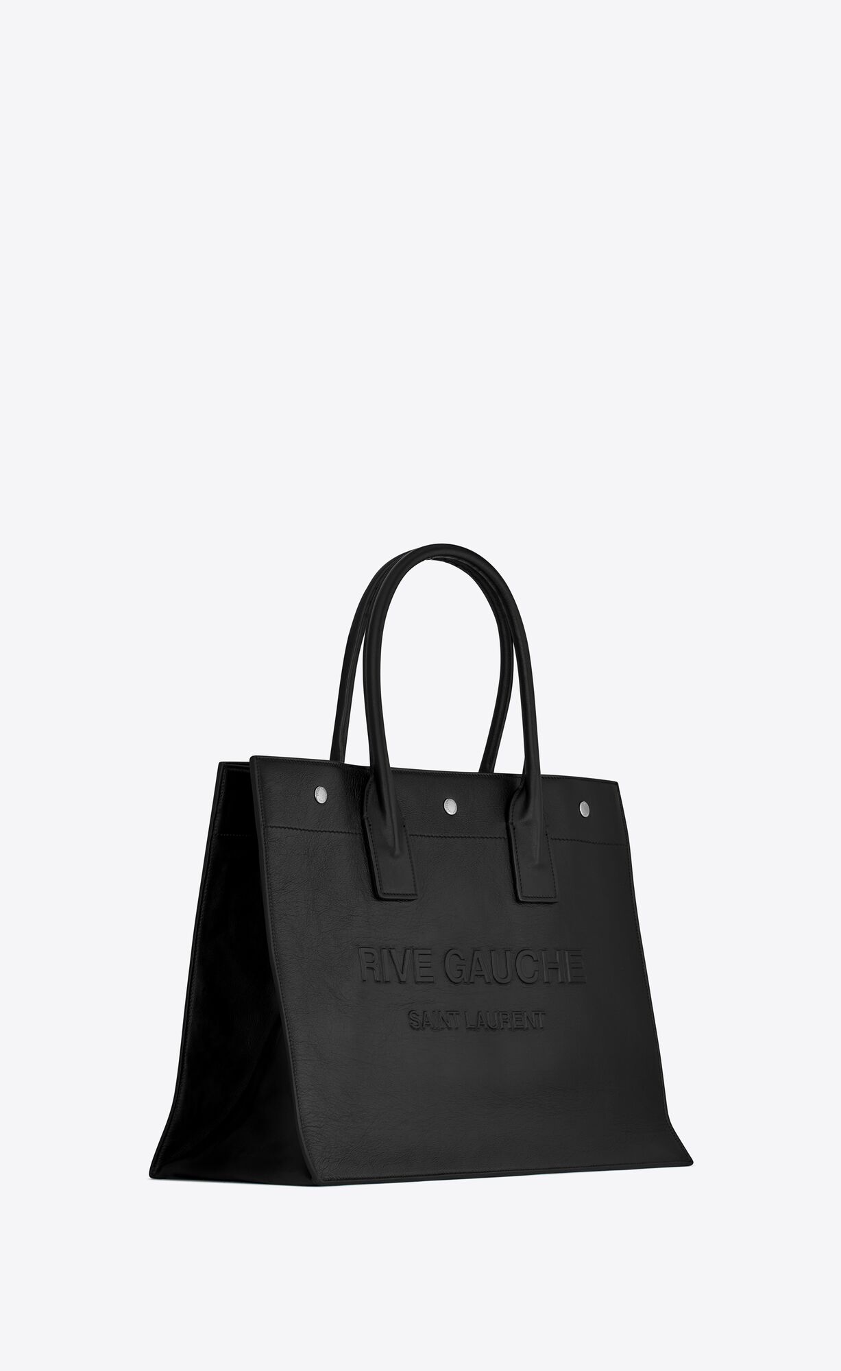 YSL Rive Gauche Small Tote Bag In Smooth Kozene Noir | 71406-XGSK