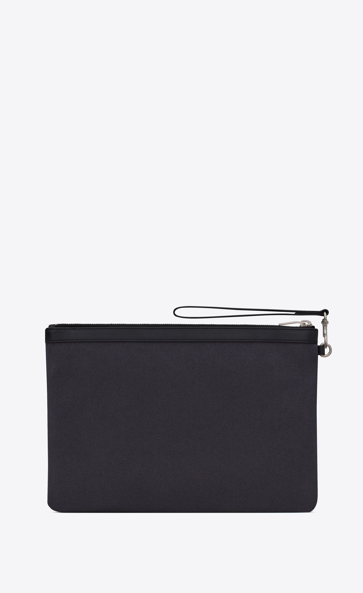 YSL Rive Gauche Zipped Pouch In Platene And Kozene Čierne | 87049-KHVI