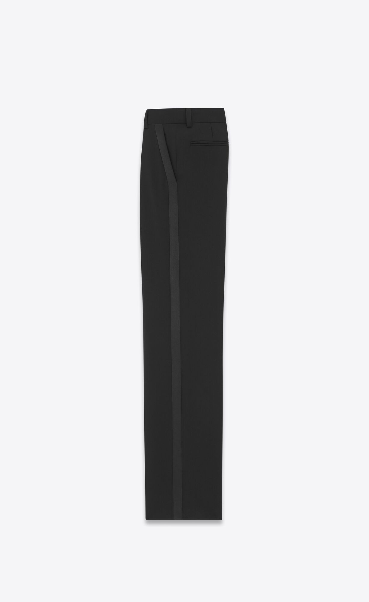 YSL Rovno Tuxedo Pants In Grain De Poudre Čierne | 19708-BESH