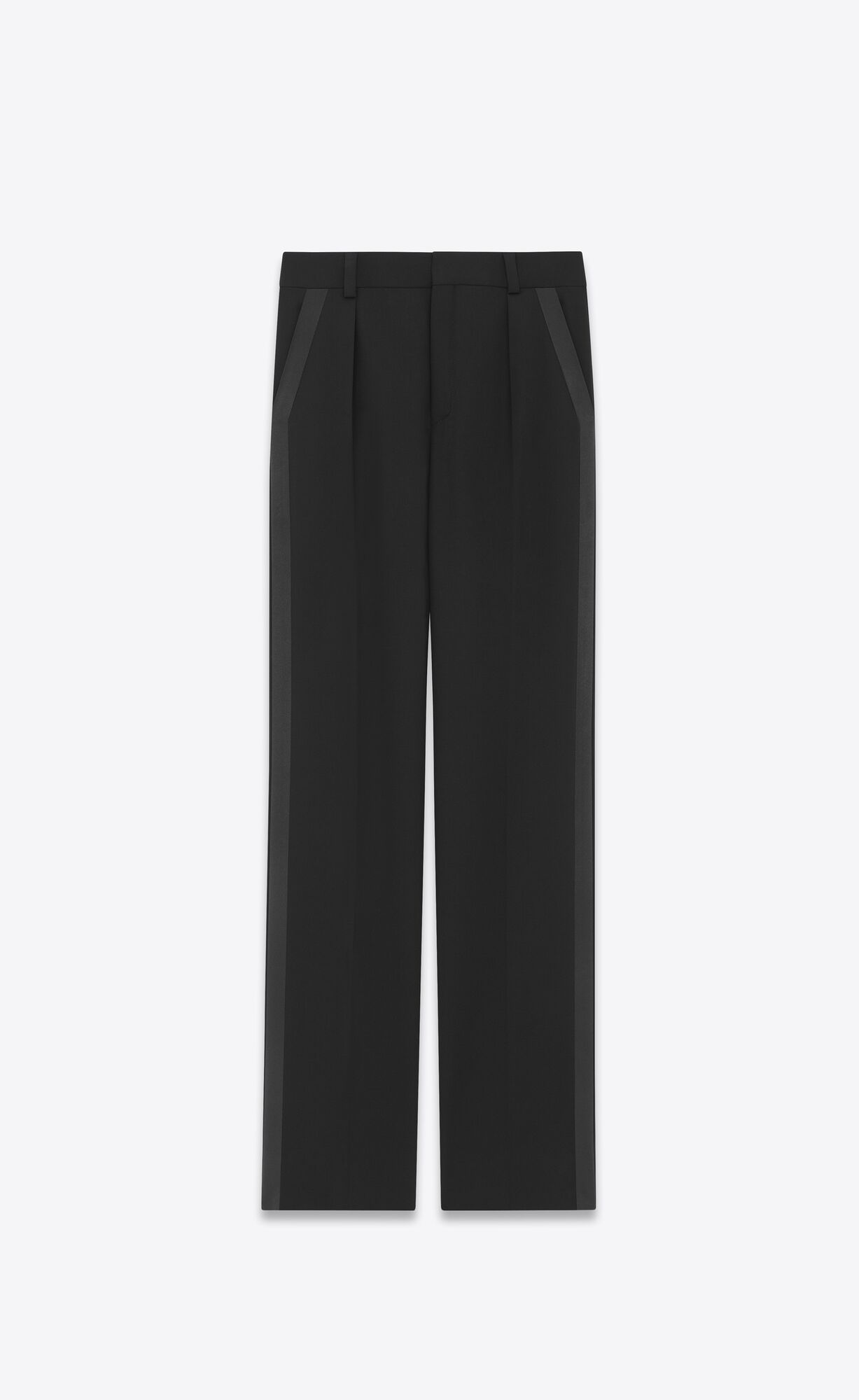 YSL Rovno Tuxedo Pants In Grain De Poudre Čierne | 19708-BESH