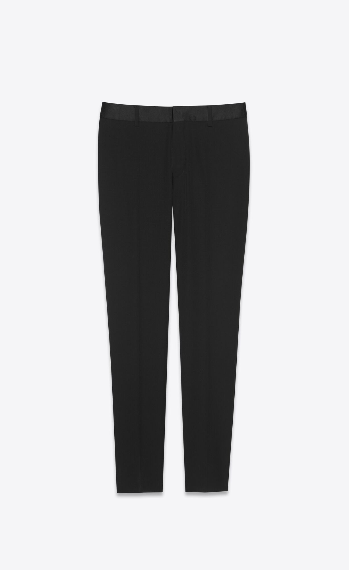 YSL Rovno-leg Tuxedo Pants In Grain De Poudre Čierne | 67038-VHKZ