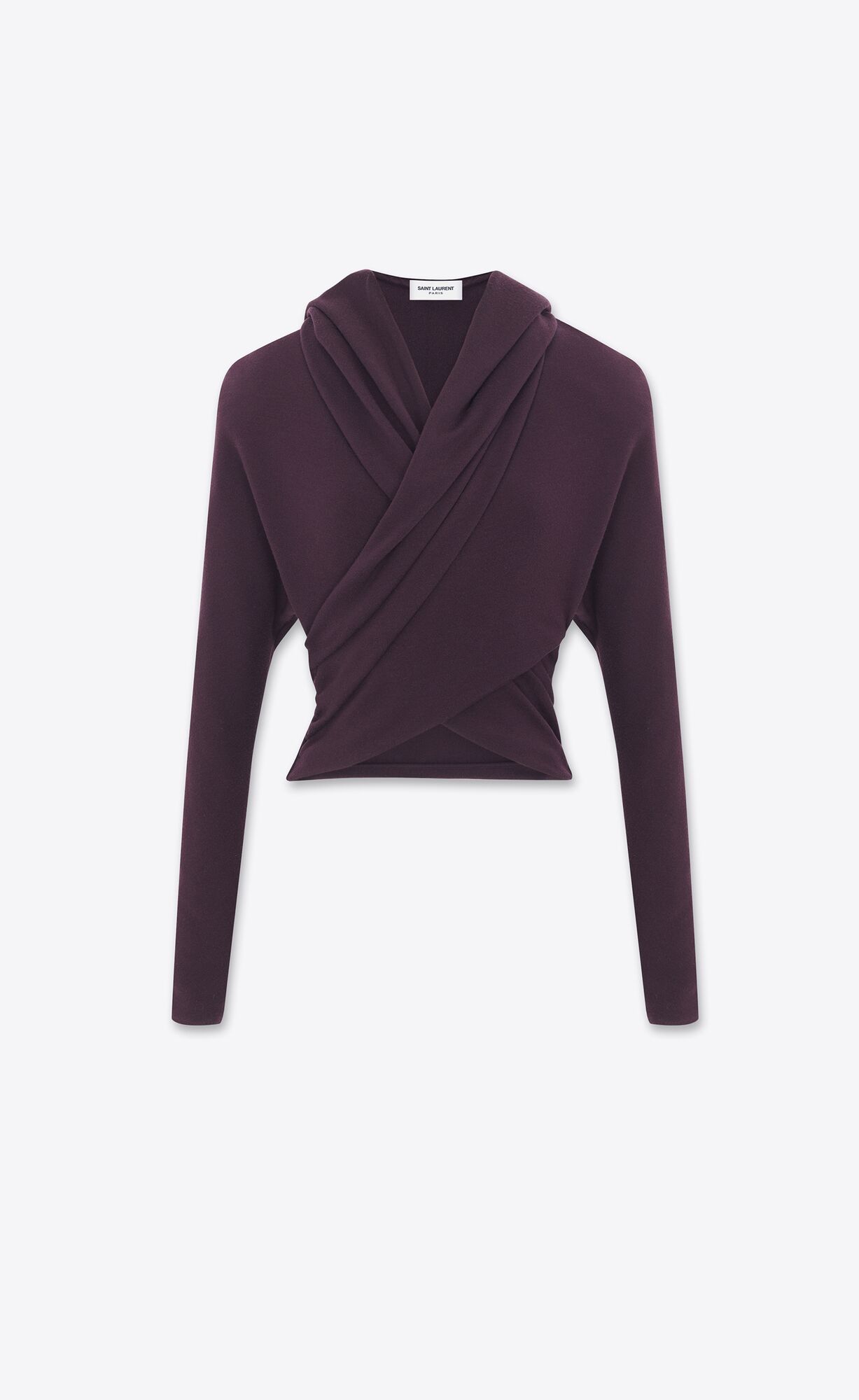 YSL S Kapucňou Top In Vlna Prune | 48261-AICJ