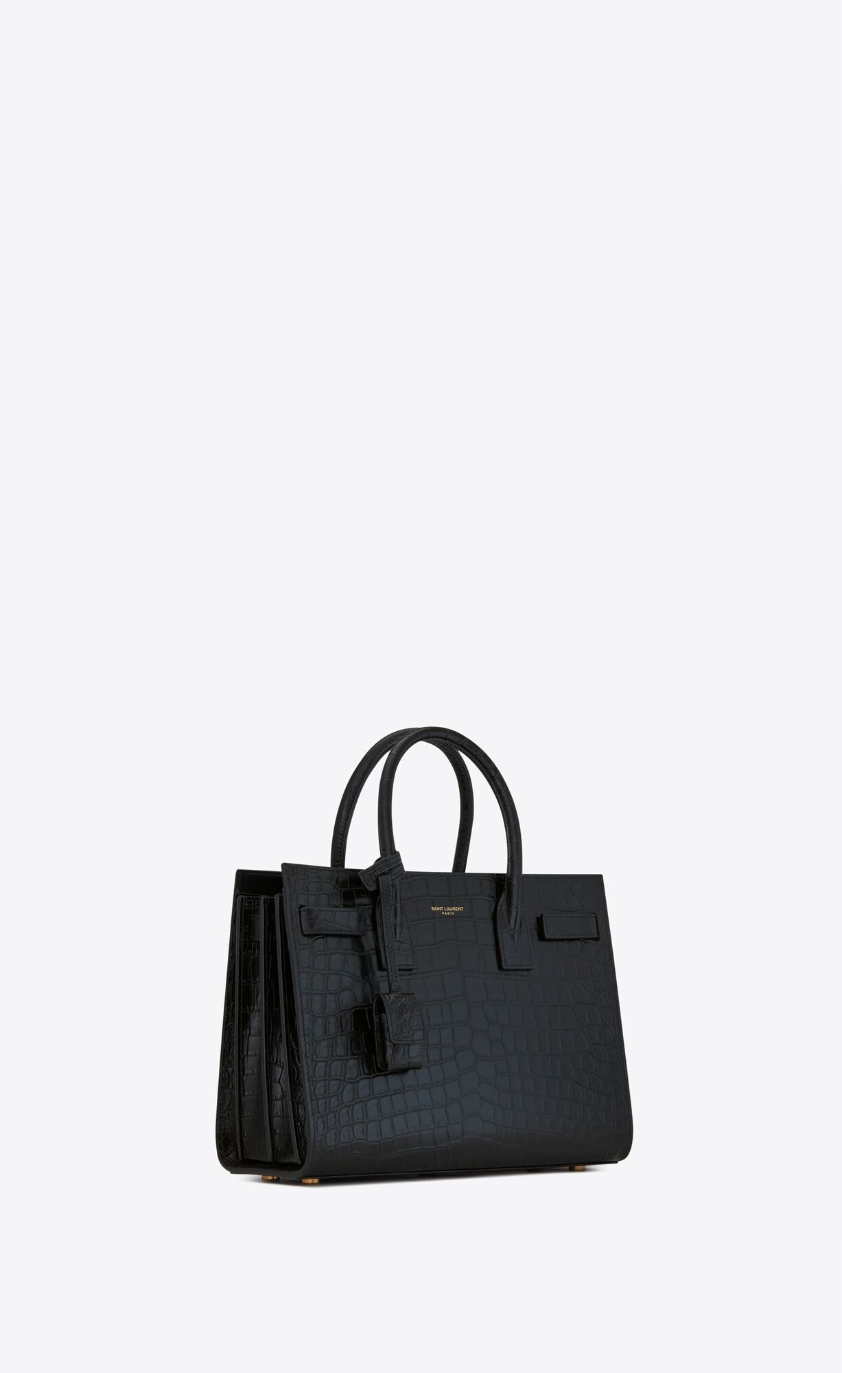 YSL Sac De Jour Baby In Crocodile-embossed Matte Kozene Čierne | 87623-DLSW