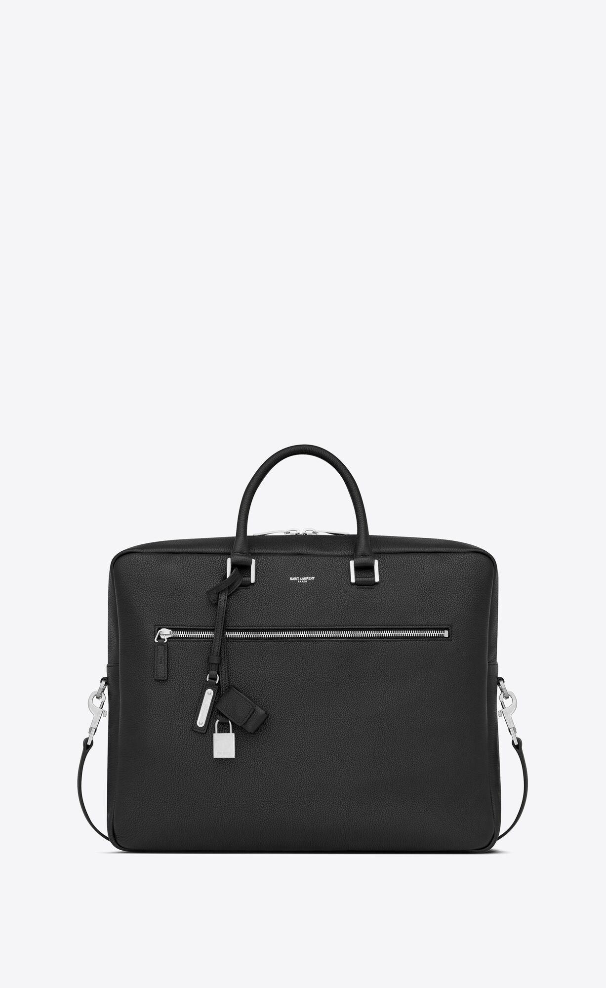 YSL Sac De Jour Large Briefcase In Grained Kozene Čierne | 64890-CUSX