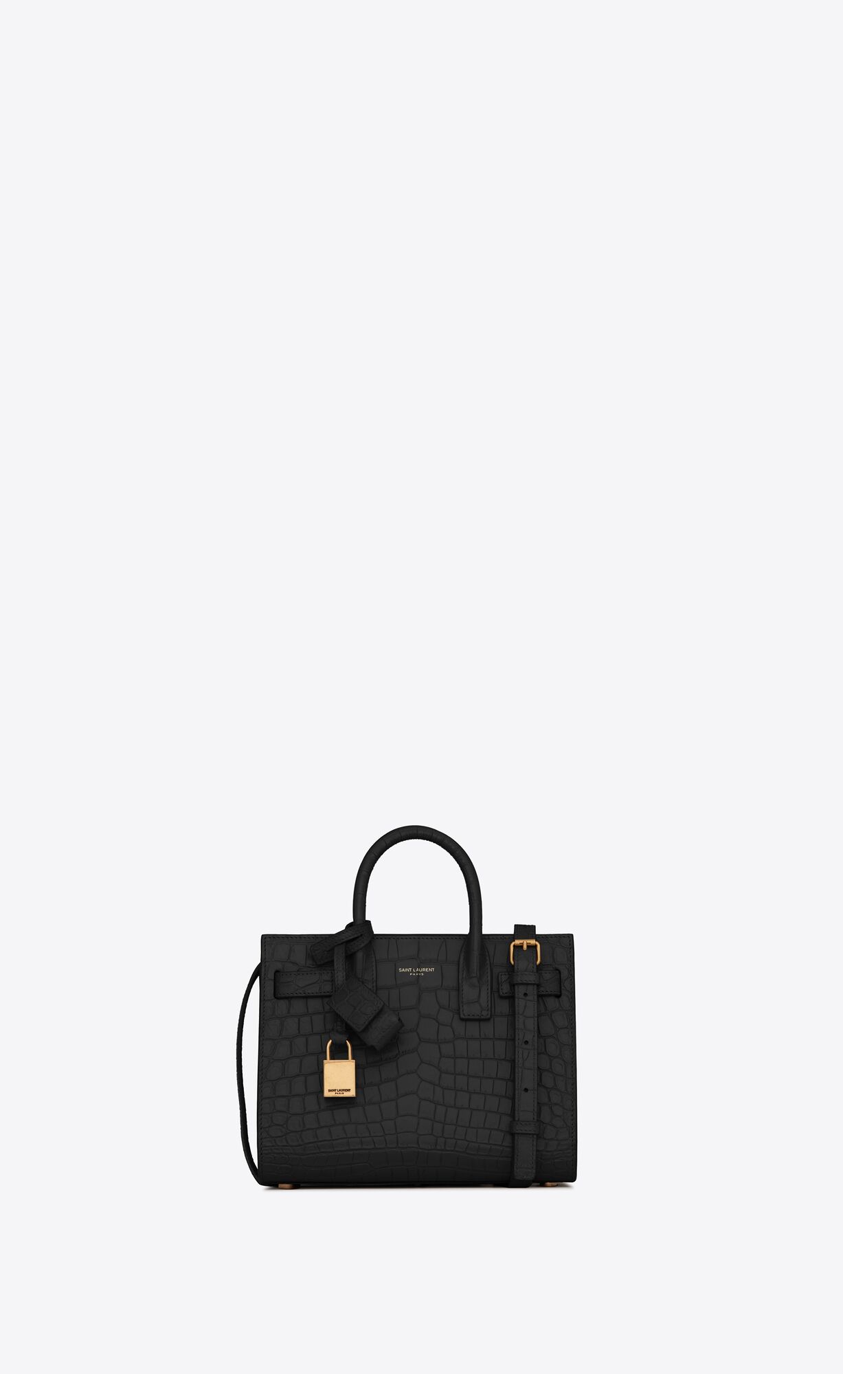 YSL Sac De Jour Nano In Crocodile-embossed Matte Kozene Čierne | 01932-FWQA