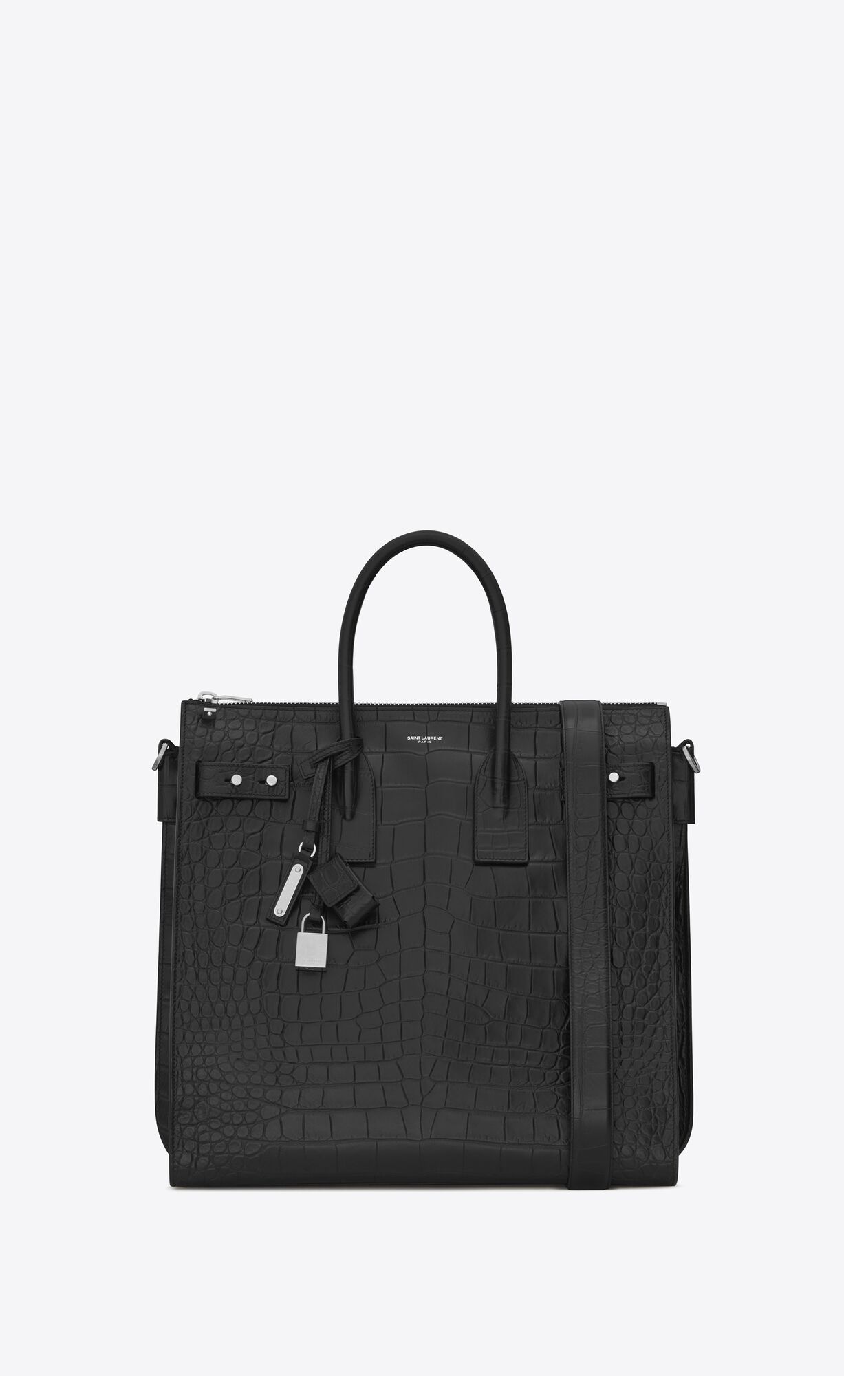 YSL Sac De Jour North/South Tote In Crocodile-embossed Kozene Čierne | 92631-AVYH