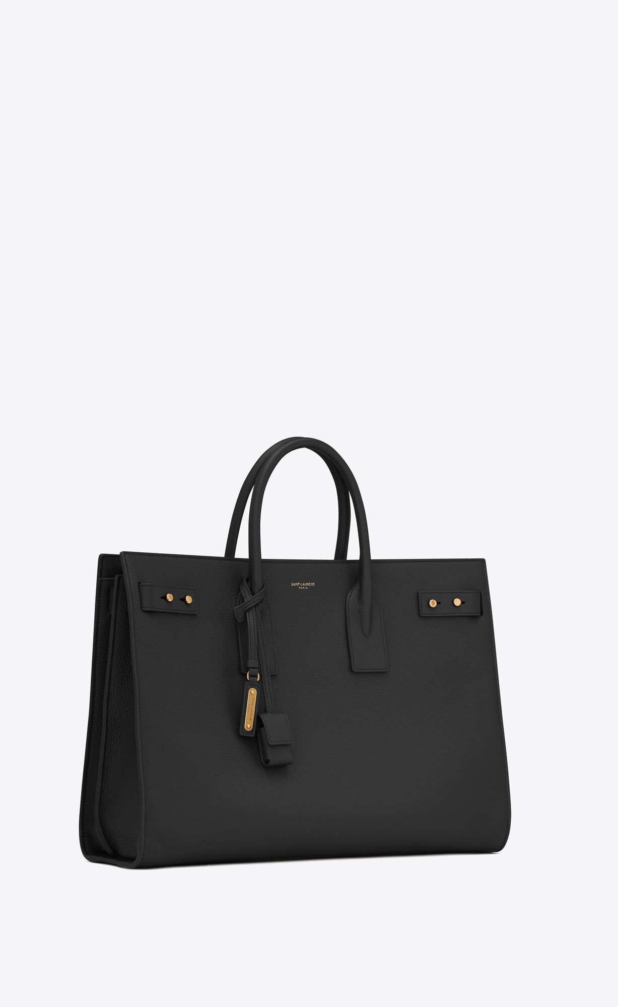 YSL Sac De Jour Thin Large Bag In Grained Kozene Noir | 92530-DZXC