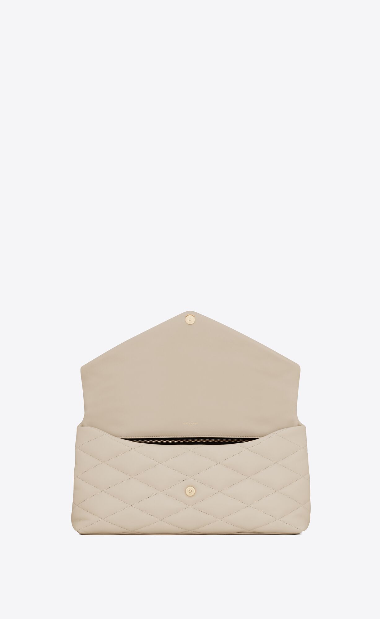 YSL Sade Large Clutch In Lambskin Blanc Vintage | 10763-WCYM