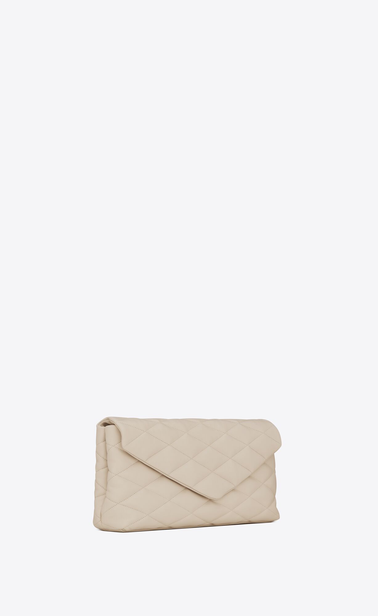 YSL Sade Large Clutch In Lambskin Blanc Vintage | 10763-WCYM